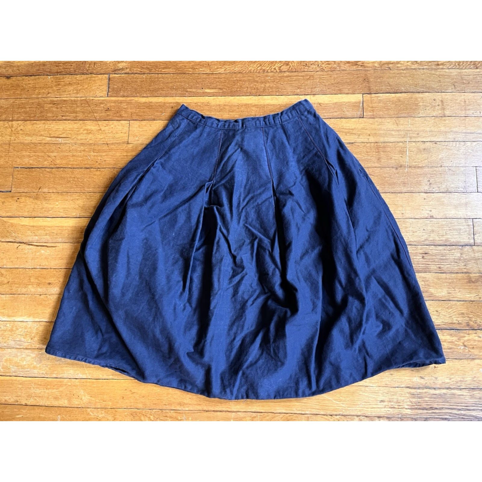 Vintage VINTAGE Katharine Hamnett High Waist Pleated Midi Skirt Women’s Large Blue Skirt Size 36" / US 14 / IT 50 - 2 Thumbnail