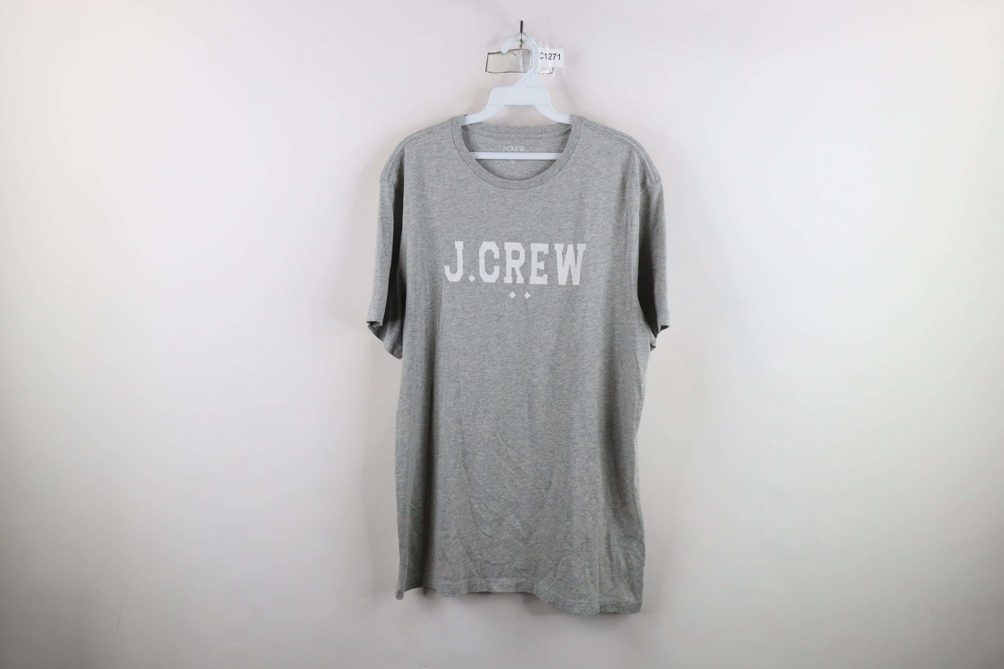 J.Crew × Vintage Vintage Y2K J Crew Spell Out Short Sleeve T-Shirt Gray Size US L / EU 52-54 / 3 - 1 Thumbnail