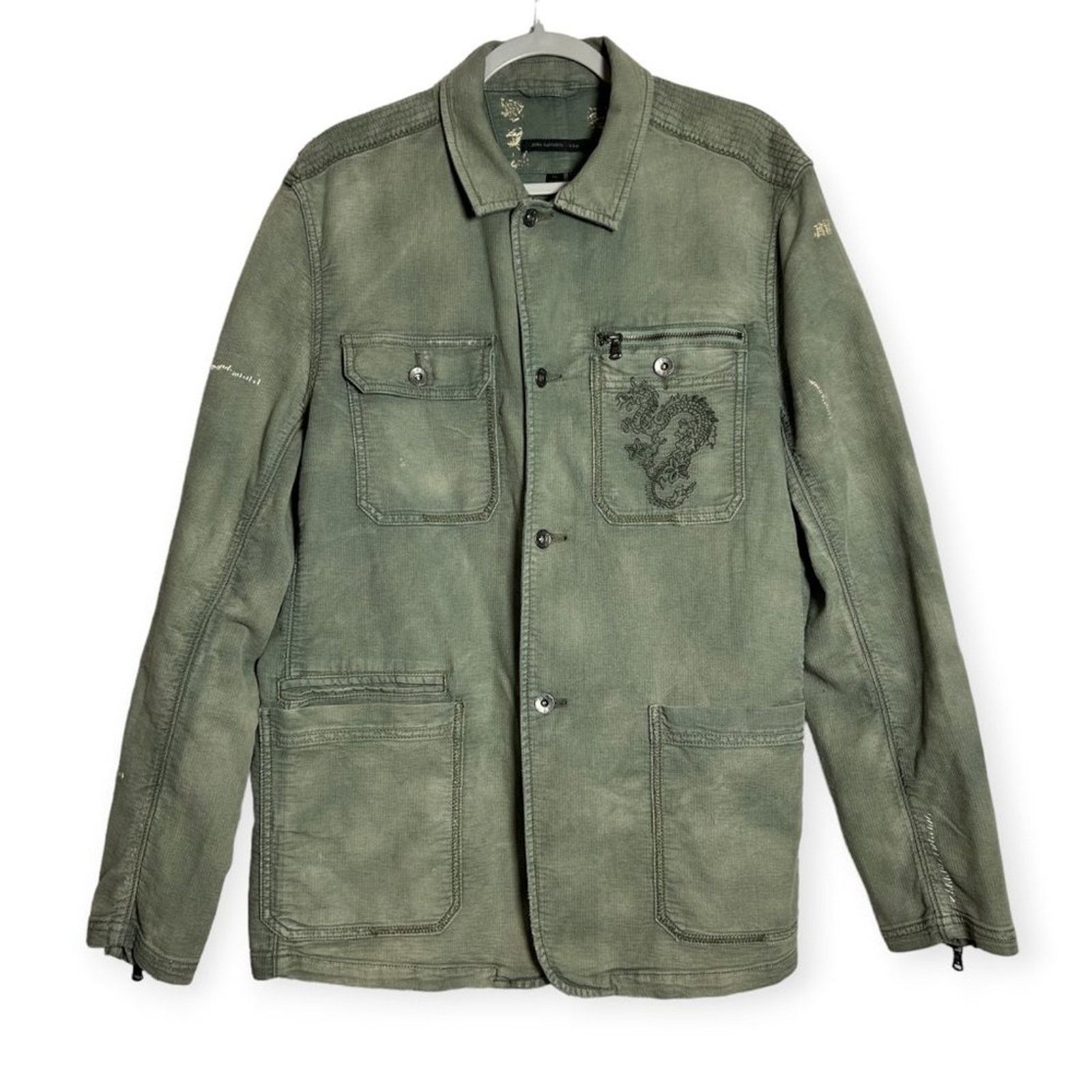 Image of John Varvatos Green Dragon Military Field Jacket Mens Xl