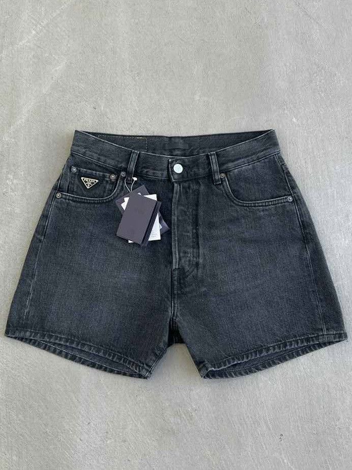 Image of Steal! 1200$ Prada Runway Bermudas Denim Shorts () in Black Denim, Men's (Size 30)