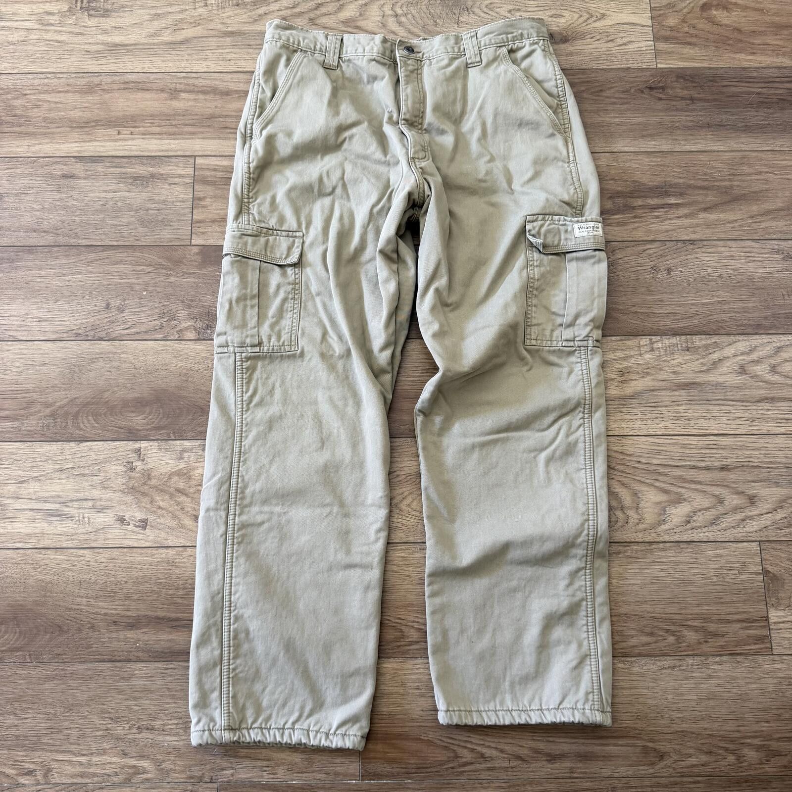 Wrangler Vintage Y2K 90s Wrangler Cargo Fleece Lined Pants Size US 34 / EU 50 - 2 Thumbnail