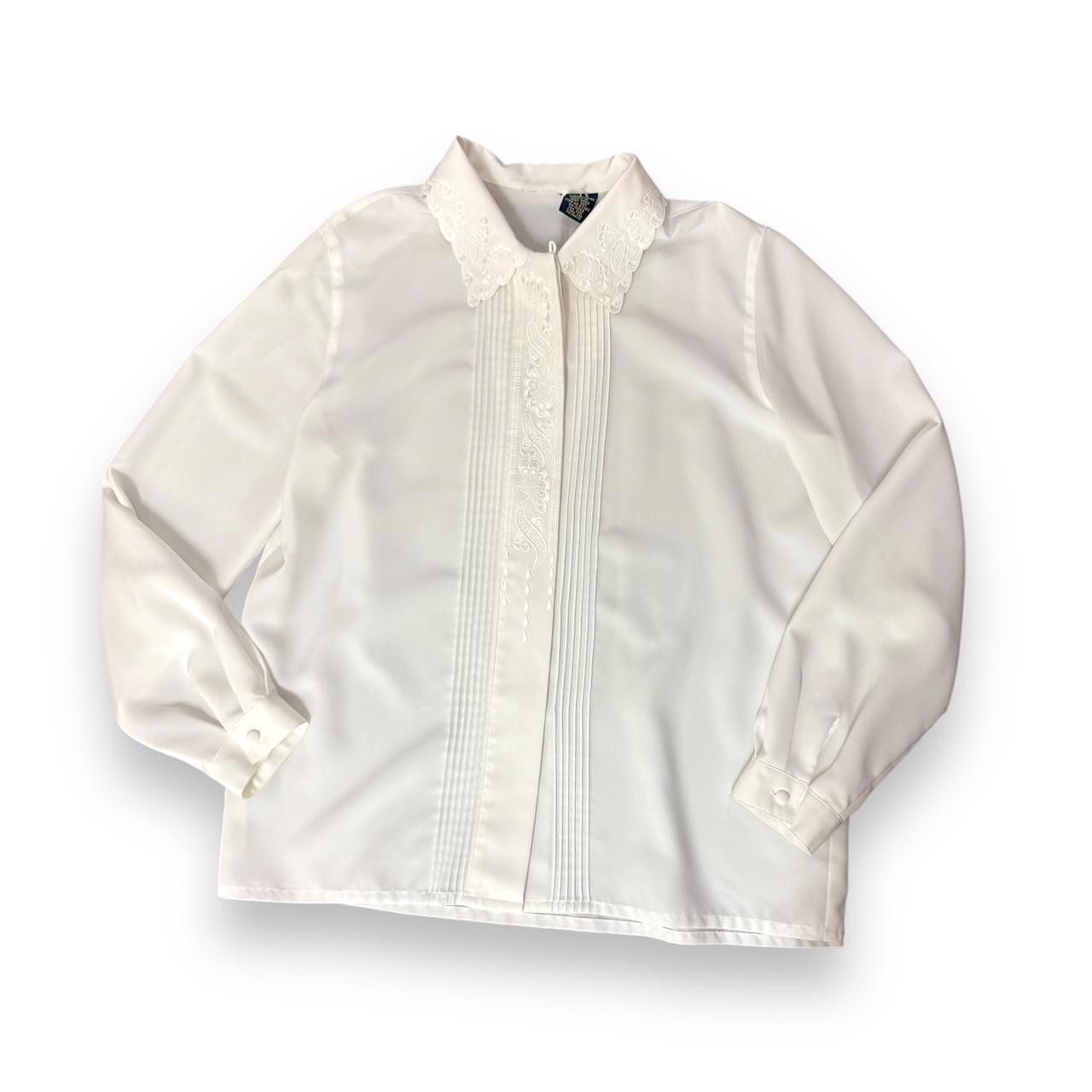 Designer White Long Sleeve Button Up Size XL / US 12-14 / IT 48-50 - 1 Thumbnail