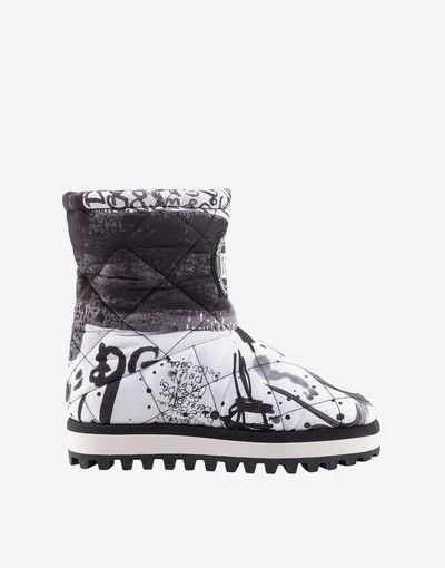 Dolce & Gabbana o1y0825 Padded Ankle Boots in White/Black Size US 6.5 / IT 36.5 - 1 Thumbnail