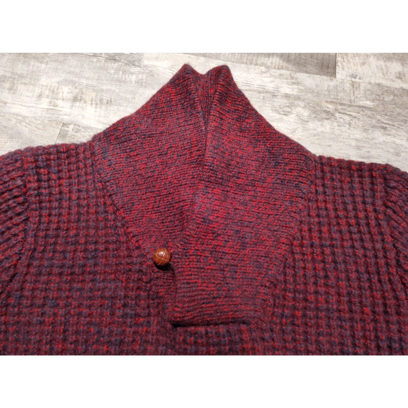 Vintage VINTAGE Woolrich Pullover Sweater Knit Wool Shawl Collar Waffle Knit M Red Mens 90s Preppy Size US M / EU 48-50 / 2 - 6 Thumbnail