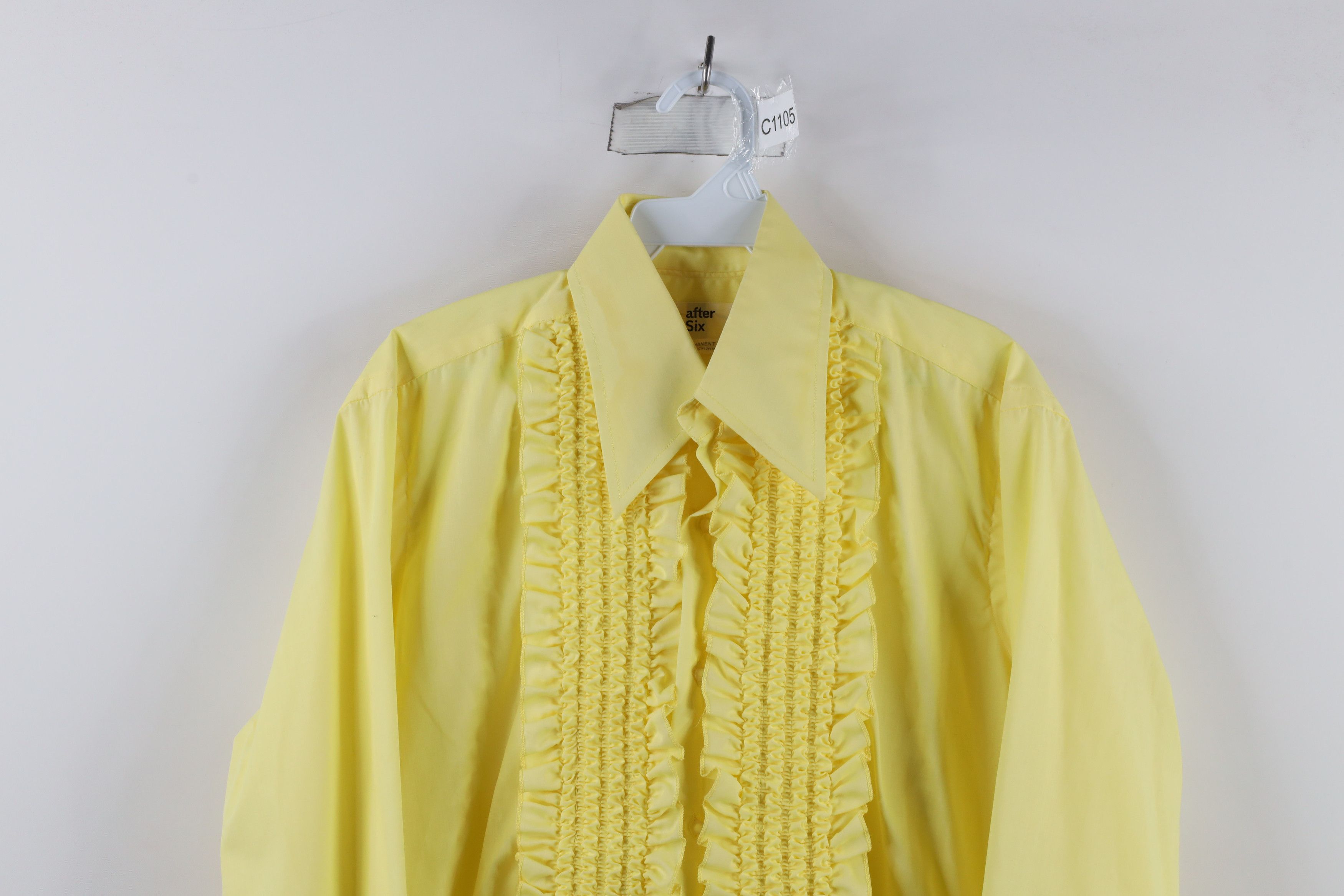 Vintage Vintage 60s Rockabilly Ruffled Wedding Prom Button Shirt Size US M / EU 48-50 / 2 - 2 Thumbnail