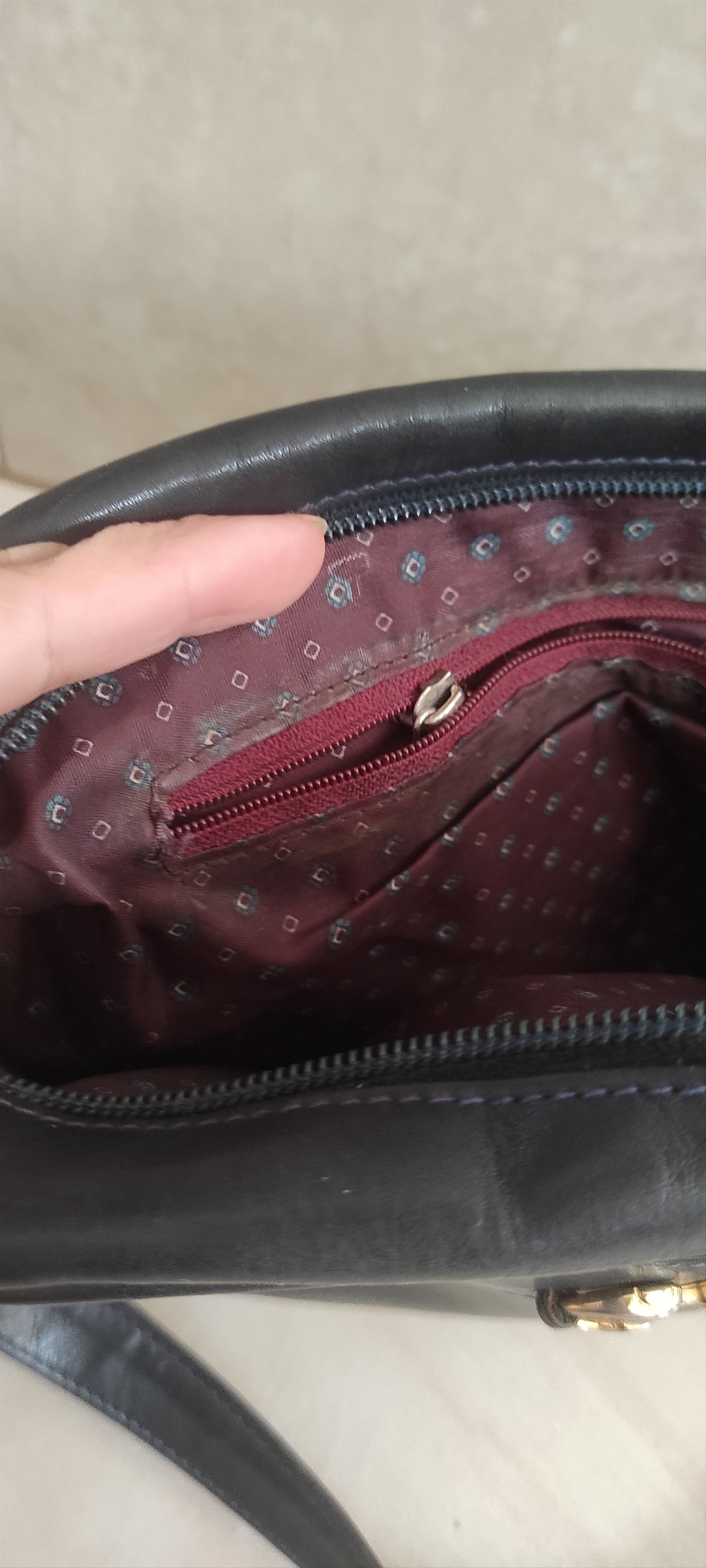 Other Vintage Pertegaz Genuine Leather Shoulder Bag Dark Blue Size ONE SIZE - 14 Thumbnail
