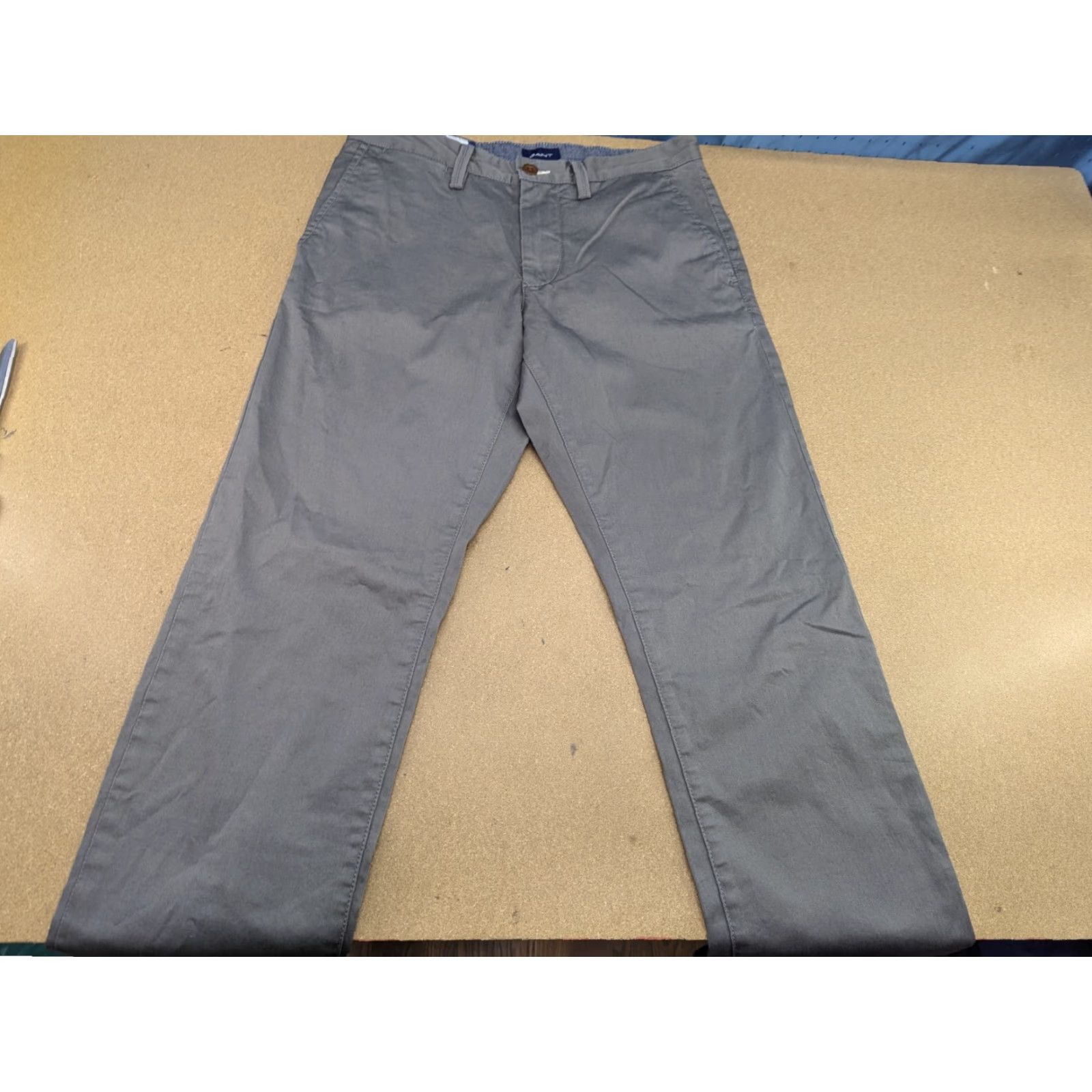 Gant GANT Mens Chino Pants 29x32 Gray Khaki Straight Mid Rise Regular Fit Pants Mens Color Gray Size 29 Style Chino Front Flat Front Size US 29 - 2 Thumbnail