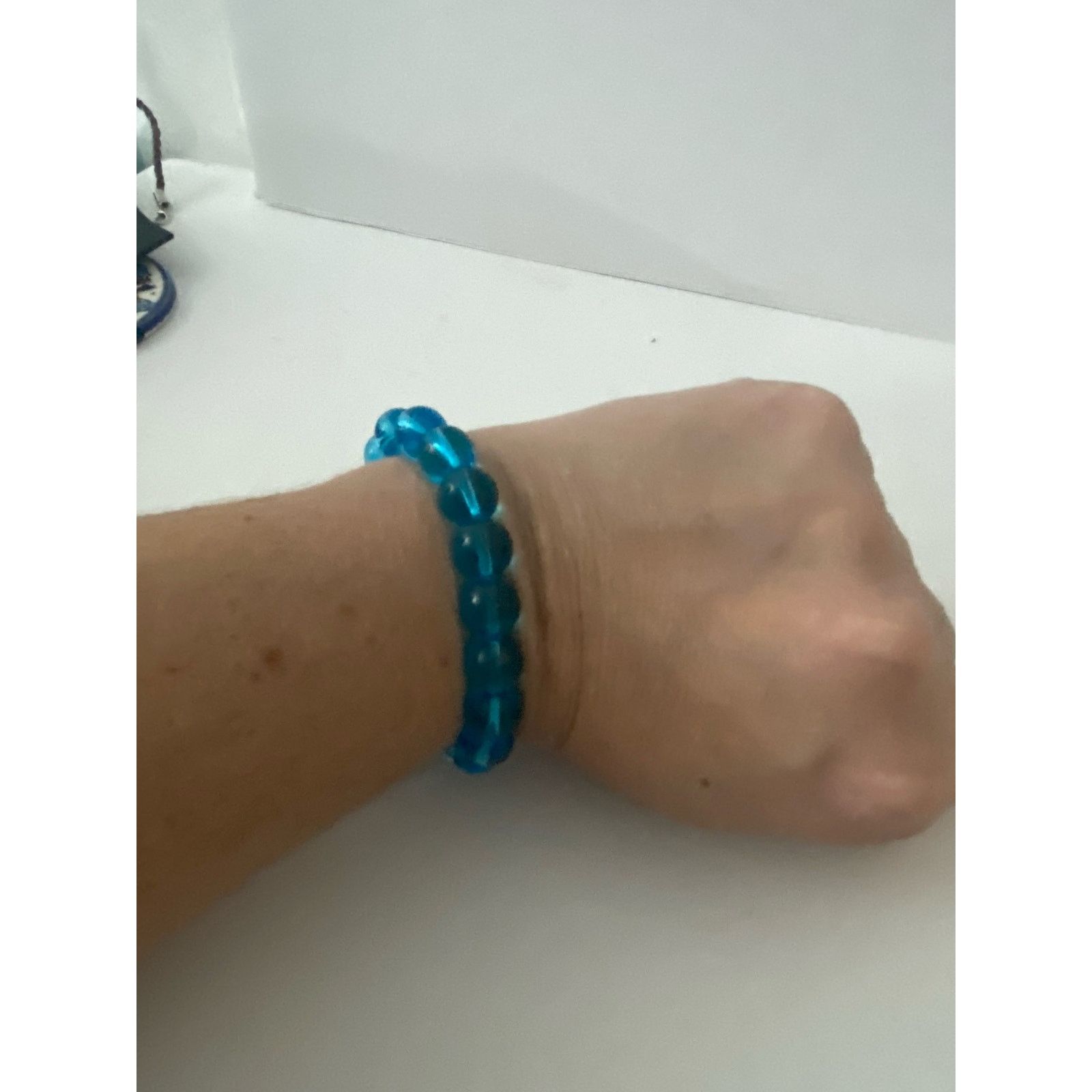 Handmade blue glass bead bracelet Size ONE SIZE - 1 Thumbnail