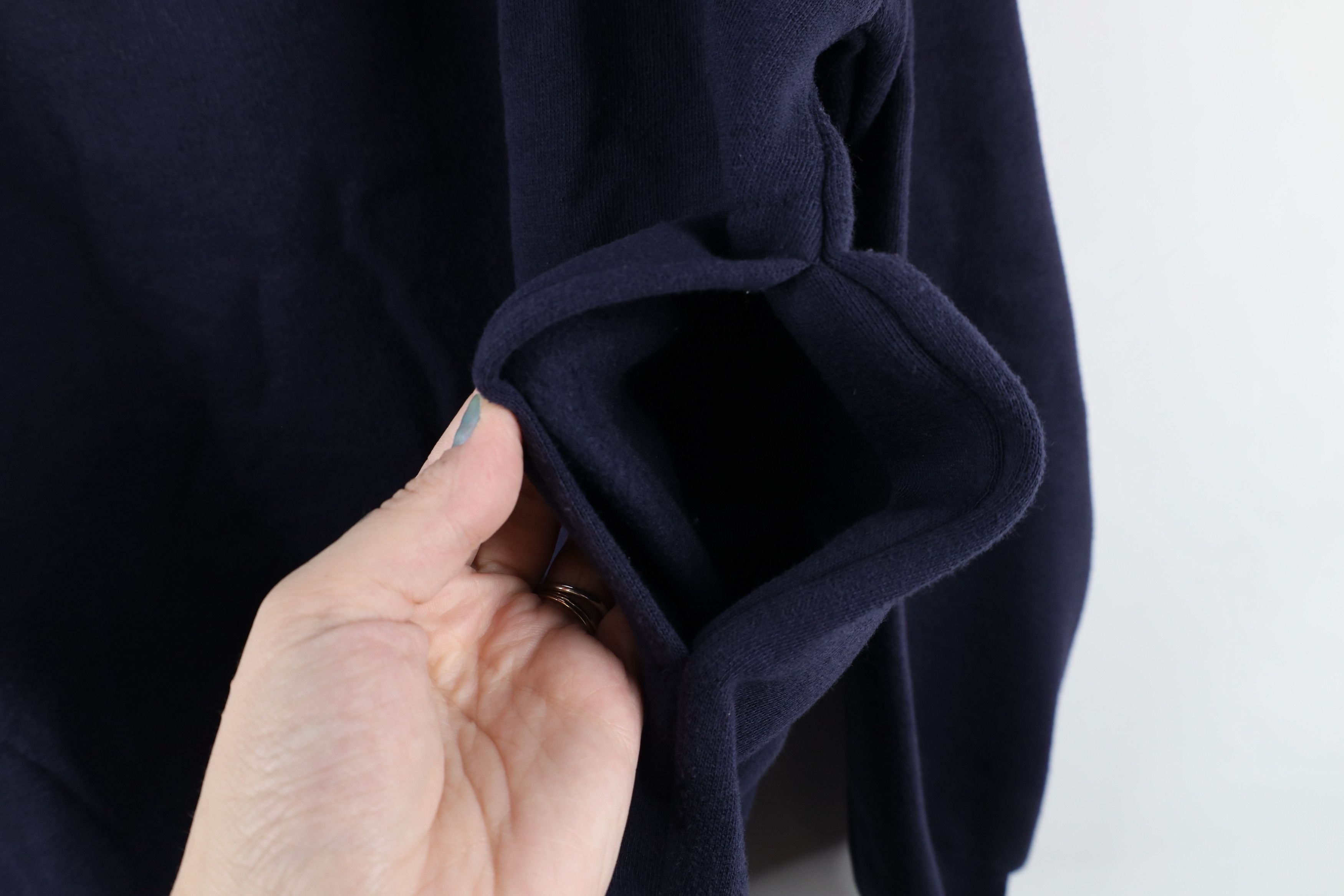 Vintage Vintage 90s Streetwear Blank Pullover Henley Sweatshirt Blue Size US M / EU 48-50 / 2 - 6 Thumbnail