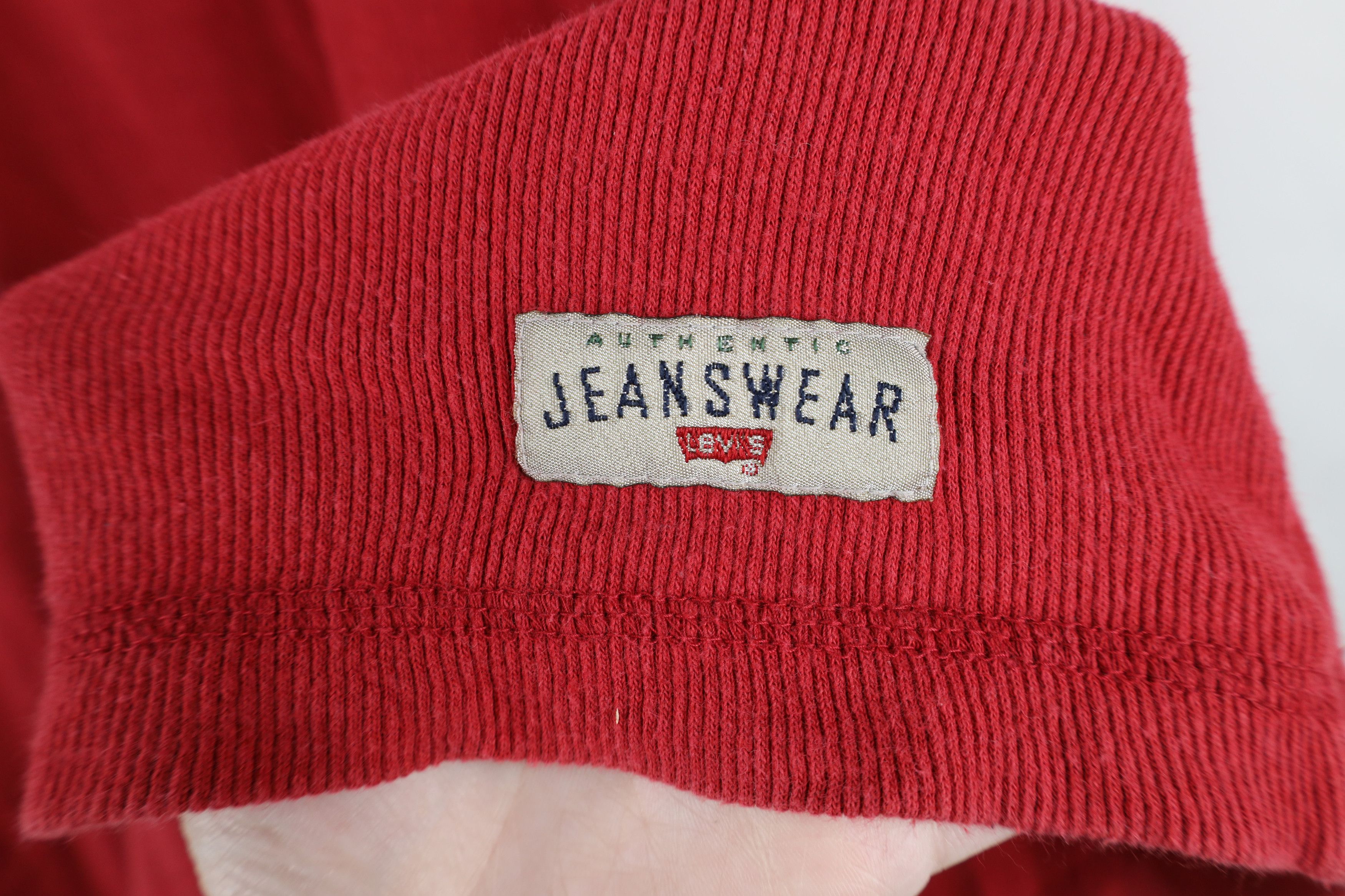 Levi's Vintage 90s Levis Ribbed Knit Long Sleeve Henley T-Shirt Red Size US XL / EU 56 / 4 - 4 Thumbnail