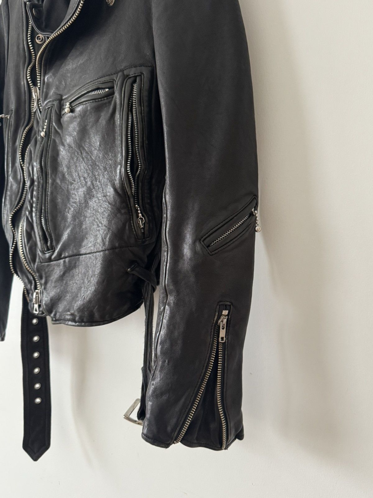 Maison MIHARA YASUHIRO Women Leather Biker Jacket Size XS / US 0-2 / IT 36-38 - 3 Thumbnail