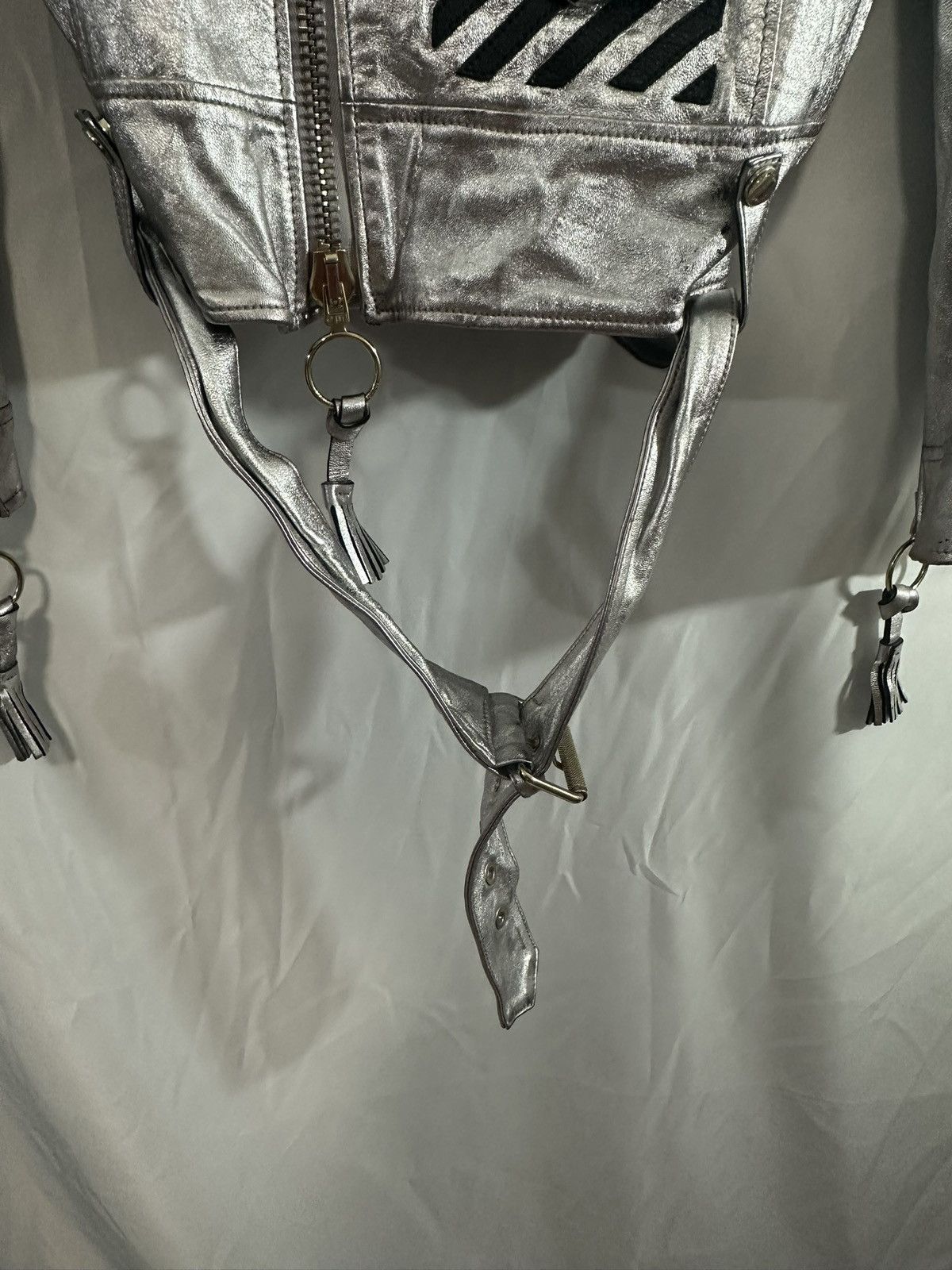 Off-White OFF WHITE SILVER LEATHER JACKET Size US M / EU 48-50 / 2 - 9 Thumbnail
