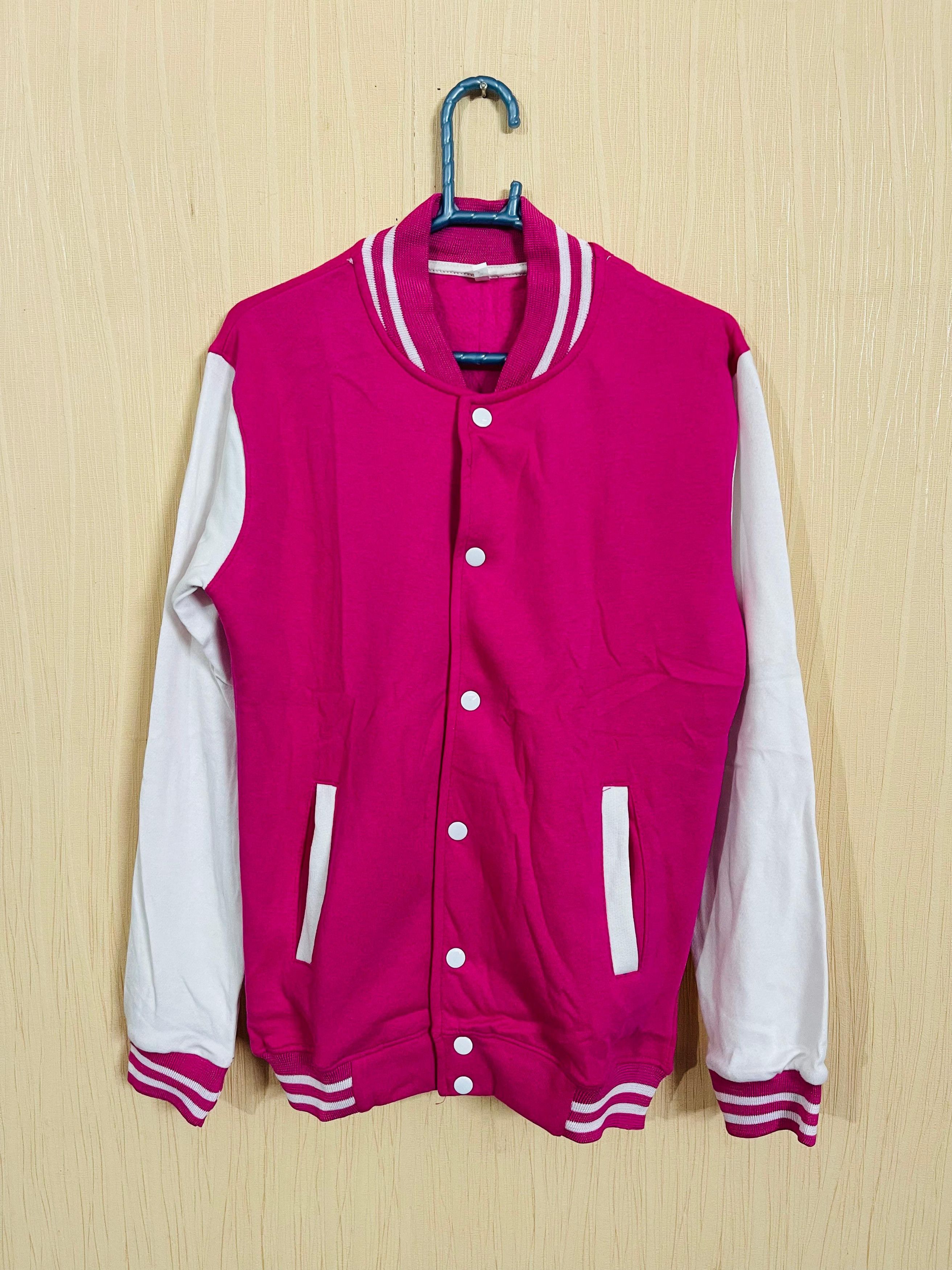 Other Women Pink Varsity Bomber Jacket Size XXL / US 16-18 / IT 52-54 - 1 Thumbnail