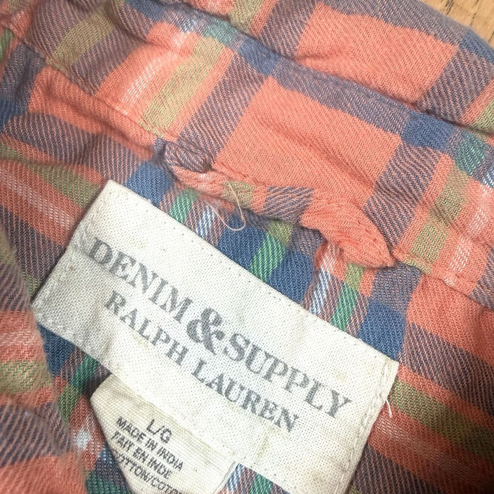 Polo Ralph Lauren Polo Ralph Lauren Mens Large Denim Supply Pearl Snap Button Flannel Shirt Size US L / EU 52-54 / 3 - 3 Thumbnail