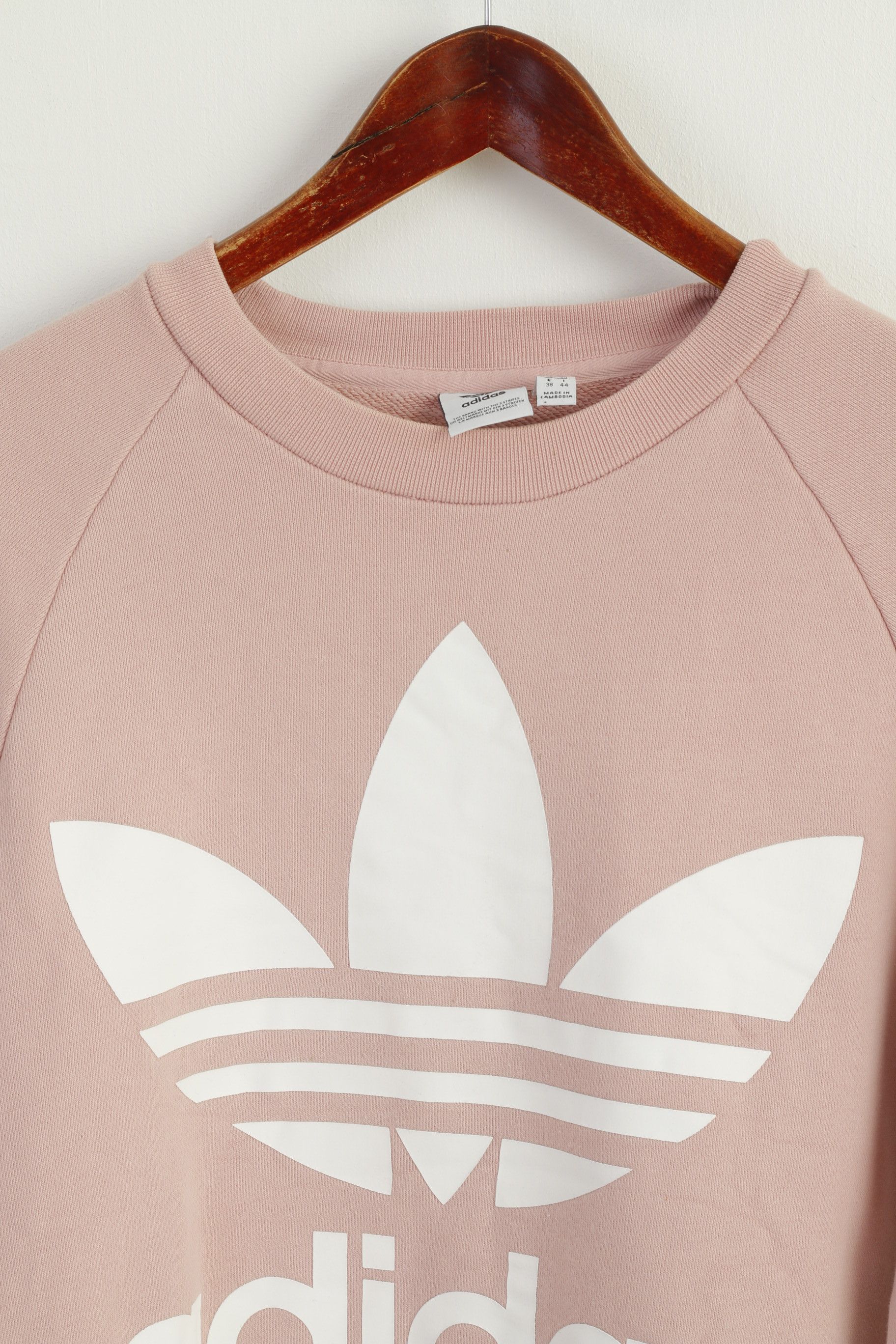 Adidas Adidas Women 12 M Sweatshirt Pink Cotton 9553 Size M / US 6-8 / IT 42-44 - 2 Thumbnail