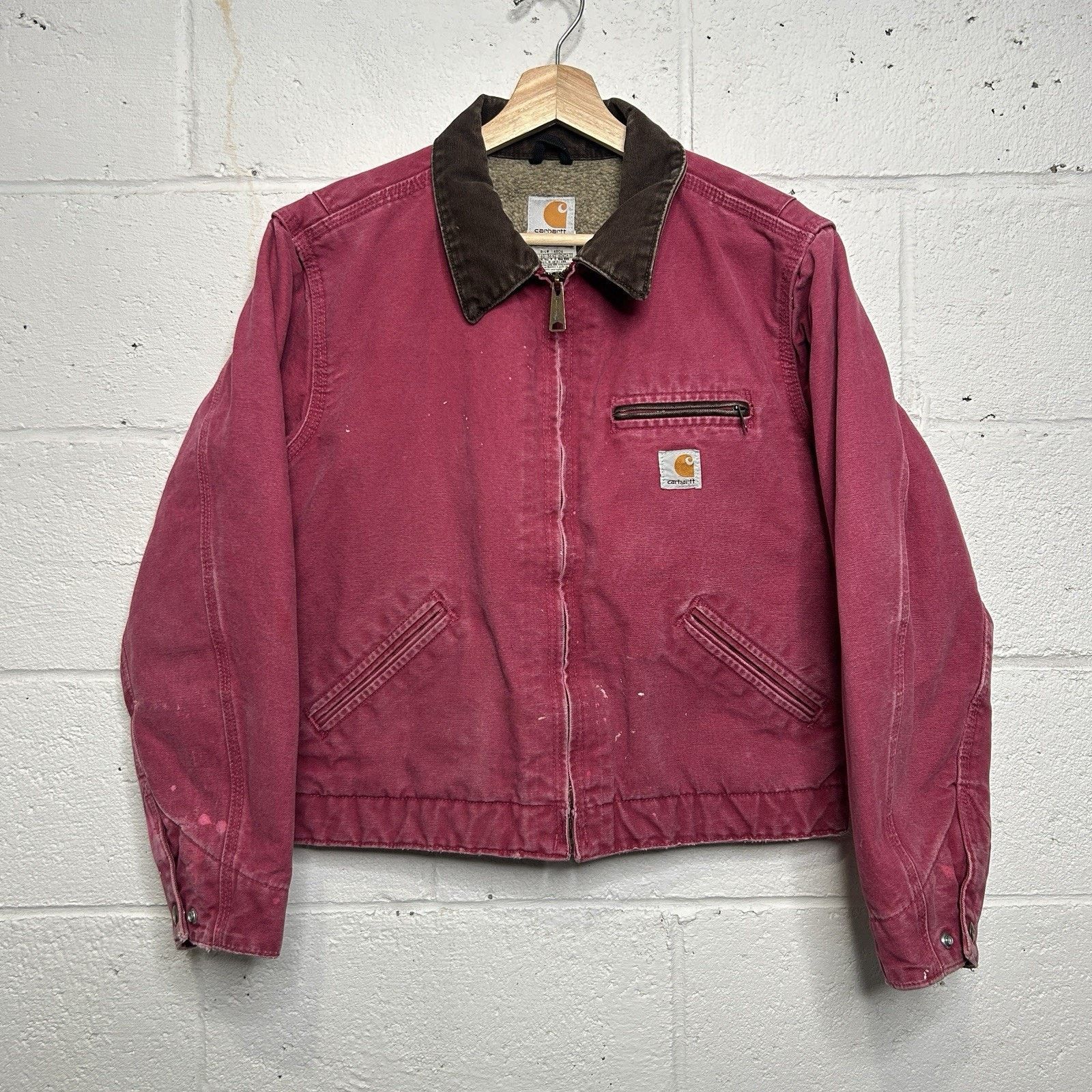 Carhartt Y2K Carhartt Sherpa-Lined Detroit Jacket “Raspberry” WJ097 Size S / US 4 / IT 40 - 1 Thumbnail