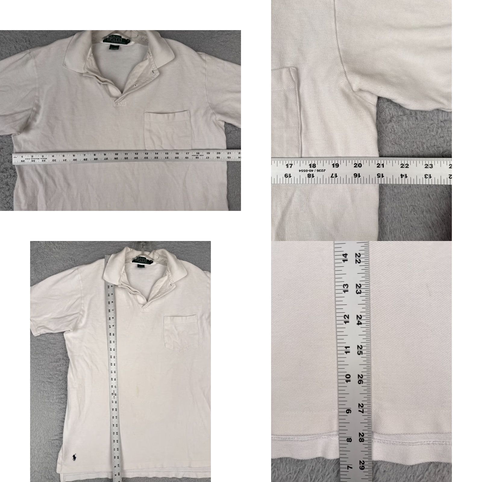 Ralph Lauren VINTAGE Ralph Lauren Polo Shirt Men XL White 100% Cotton Golf Slim Short Sleeve Size US XL / EU 56 / 4 - 8 Thumbnail