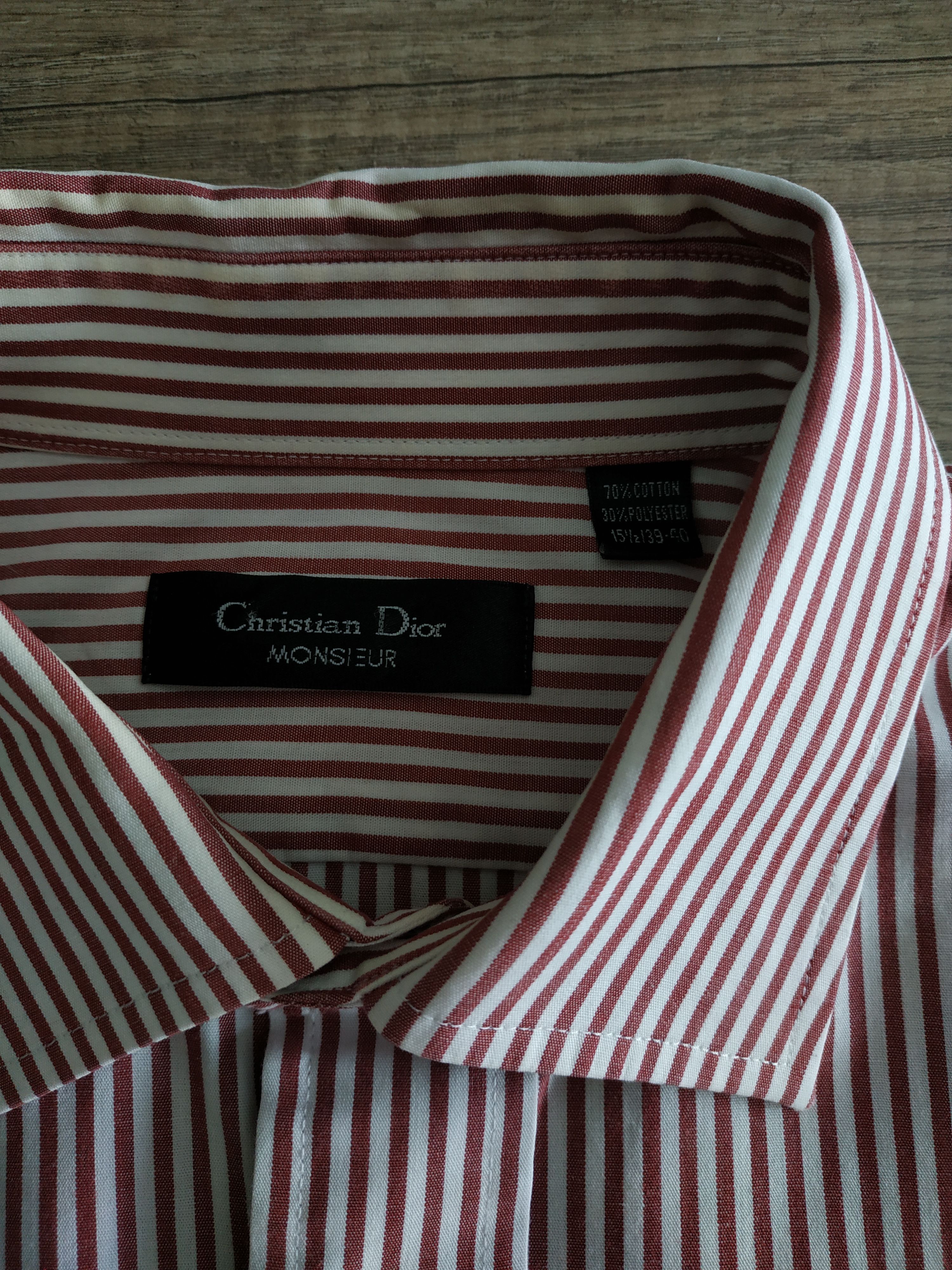 Dior Christian Dior Men's Button Up Striped Shirt, s. 39/40,LARGE Size US L / EU 52-54 / 3 - 7 Thumbnail