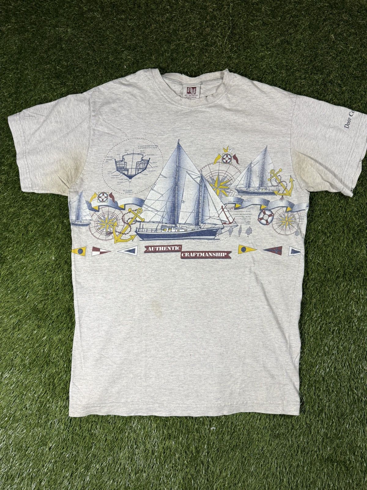 Vintage Vintage 90s Sailboat Wraparound Art Boating Ocean AOP Tee Size US XL / EU 56 / 4 - 1 Thumbnail