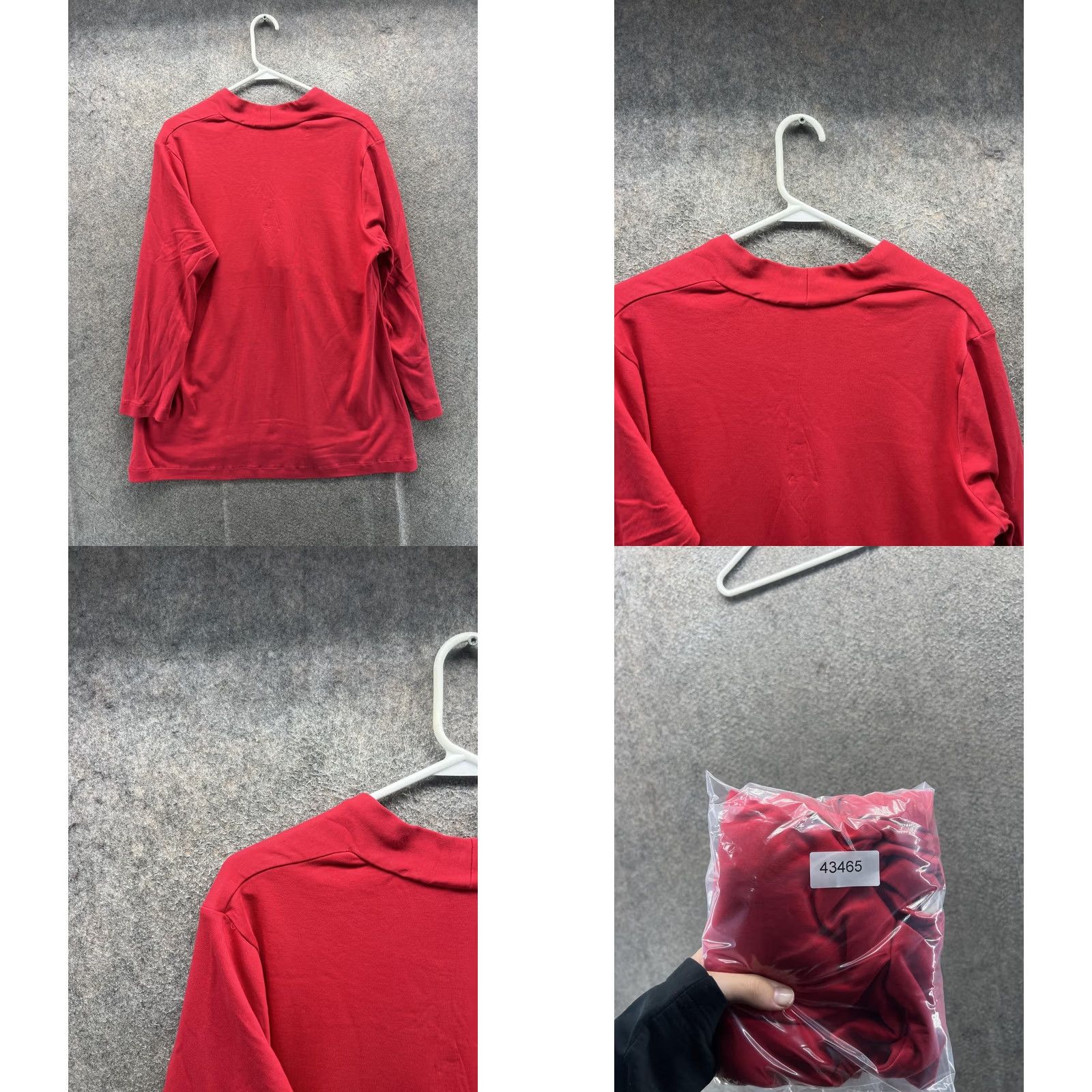 Vintage Chico's Shirt Womens Large Red V Neck Long Sleeve Jersey Top Relaxed Fit Size L / US 10 / IT 46 - 8 Thumbnail