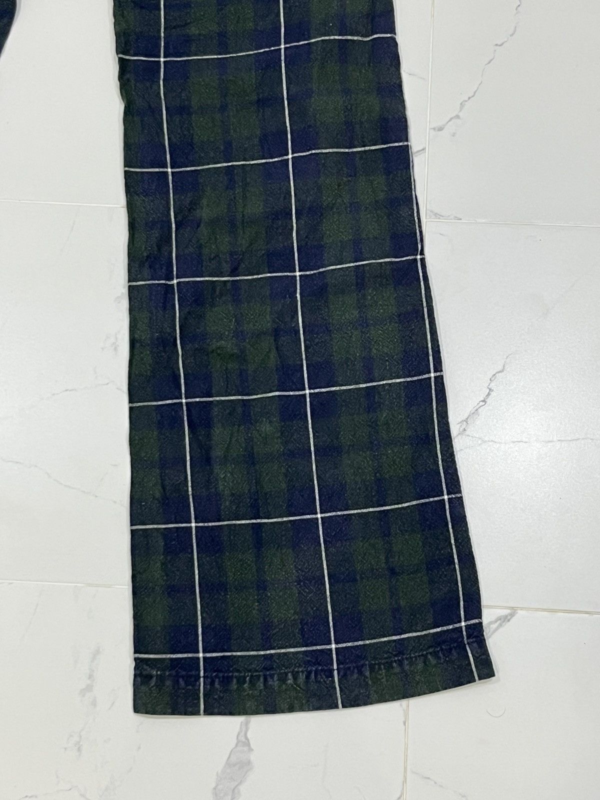 Japanese Brand Japan Designer Betty Smith Lowrise Super Flared Tartan Pants Size 32" / US 10 / IT 46 - 10 Thumbnail