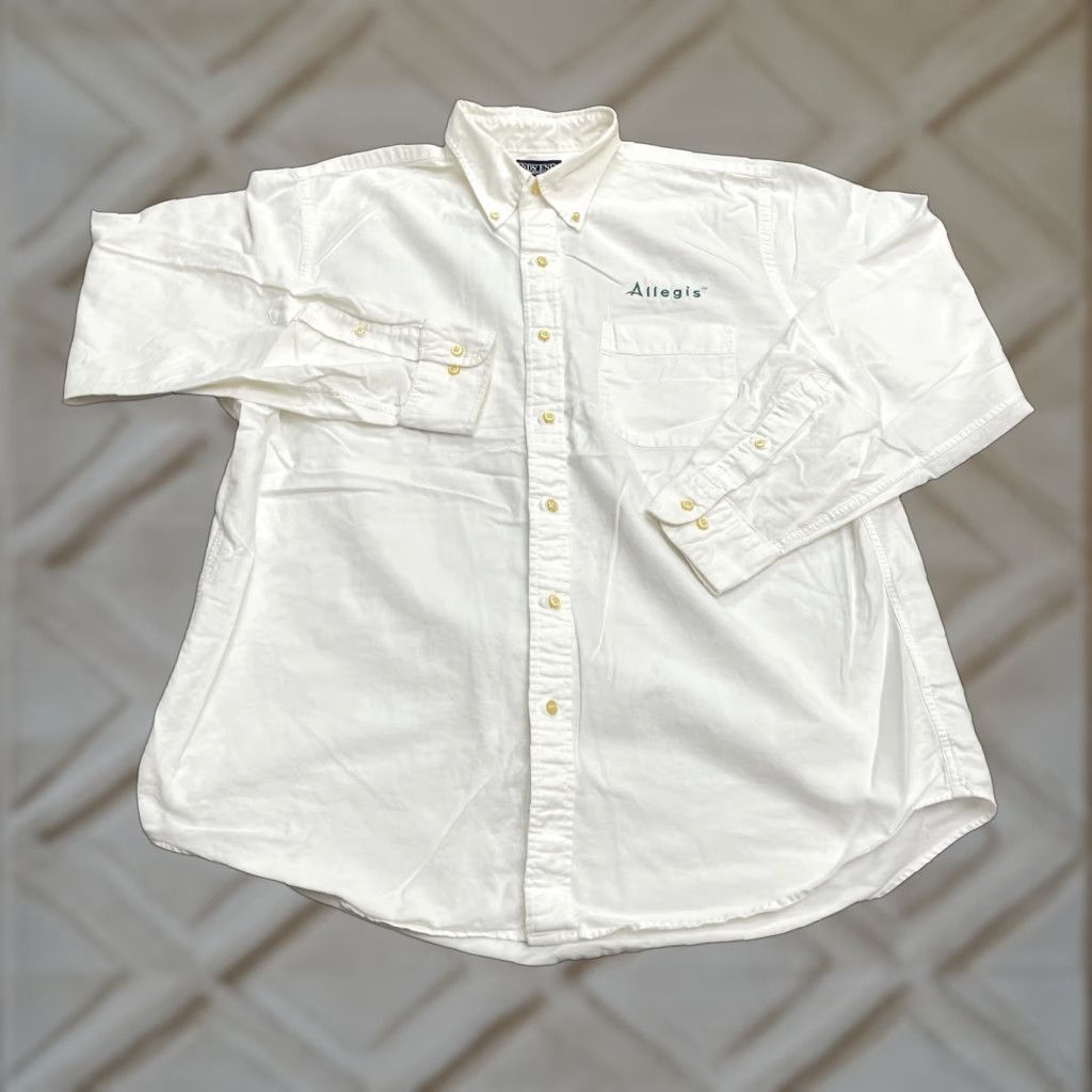 Lands' End VINTAGE Lands' End Dress Shirt Mens Large White 100% Cotton  Button-Down Long Sleeve Workwear 90s Mens | Grailed