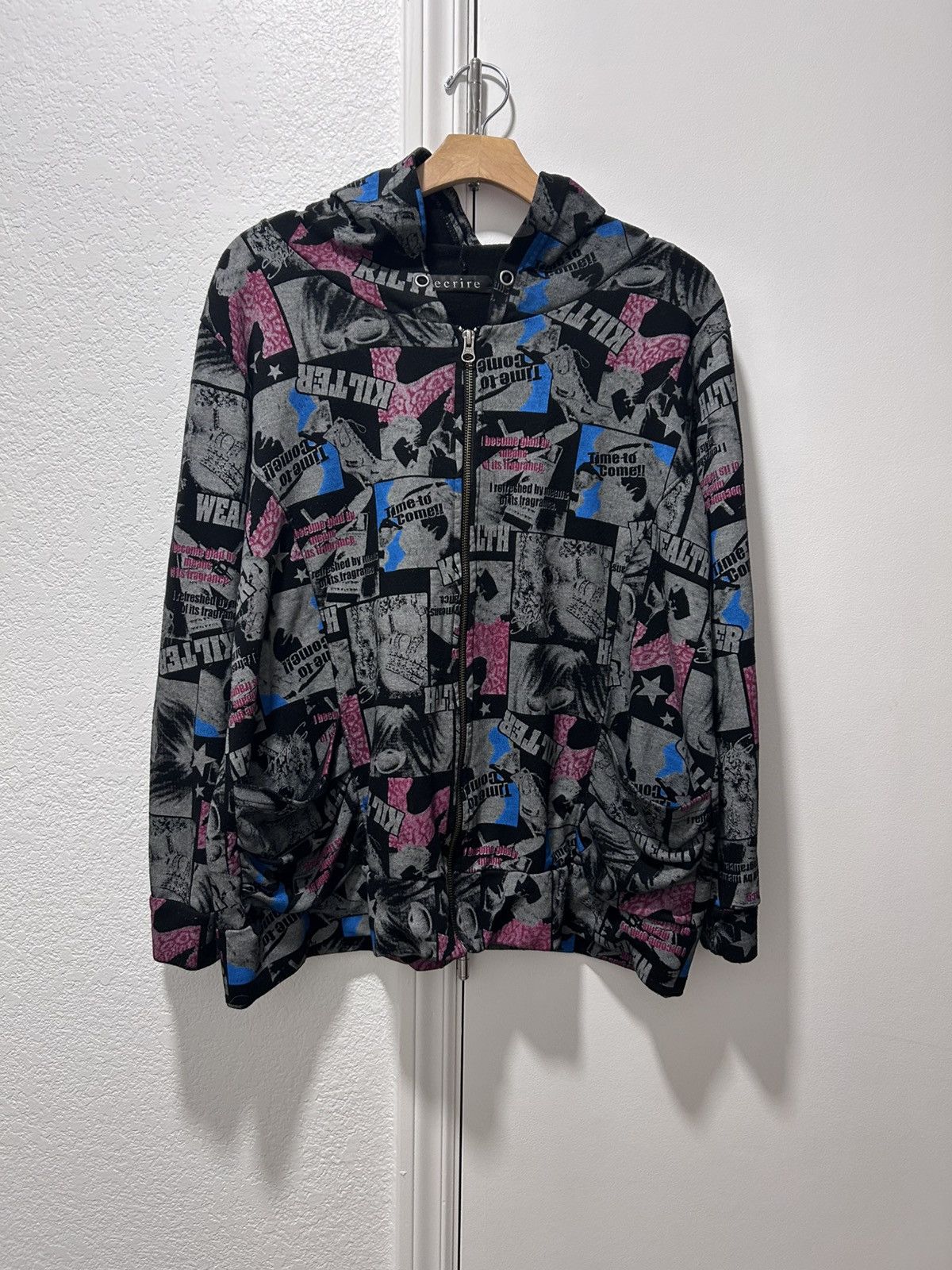 Hysteric Glamour “Ecrire “ Hysteric glamor style over print zip up AOP punk Size US XL / EU 56 / 4 - 1 Thumbnail