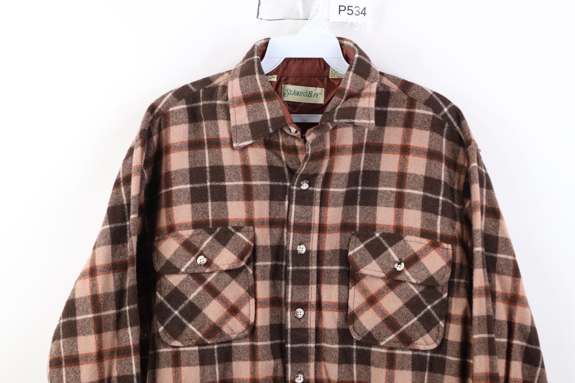 Vintage Vintage 70s Streetwear Wool Knit Board Button Shirt Plaid Size US L / EU 52-54 / 3 - 2 Thumbnail