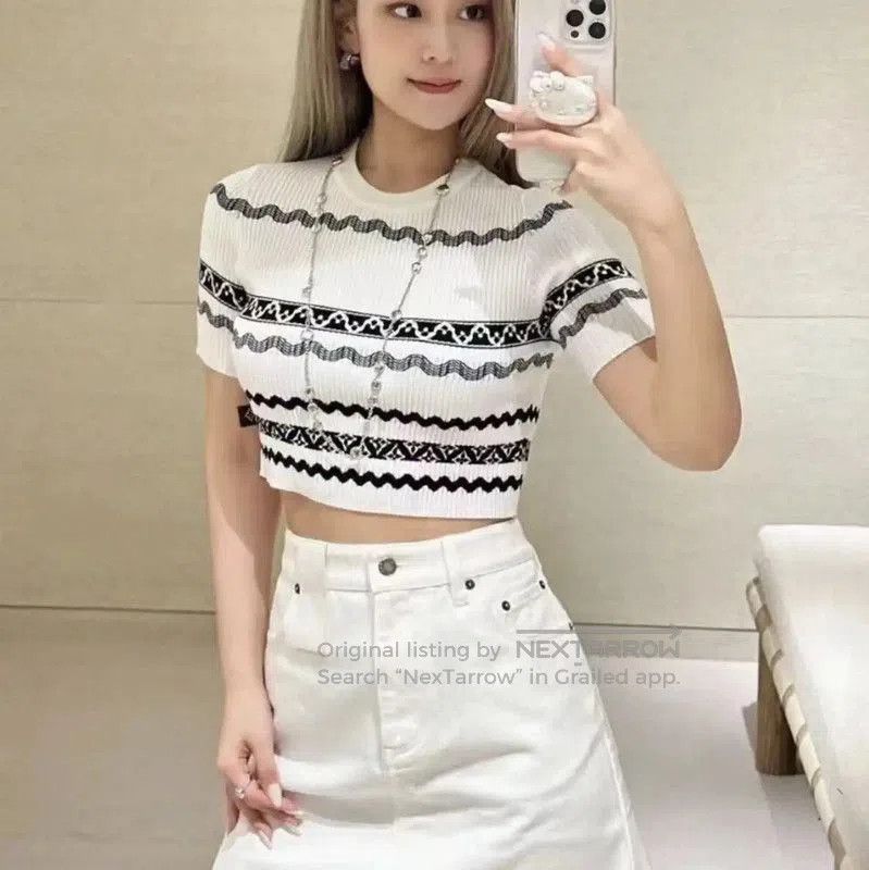 Louis Vuitton Louis Vuitton White Cotton Mini Skirt . Size 22" - 9 Thumbnail