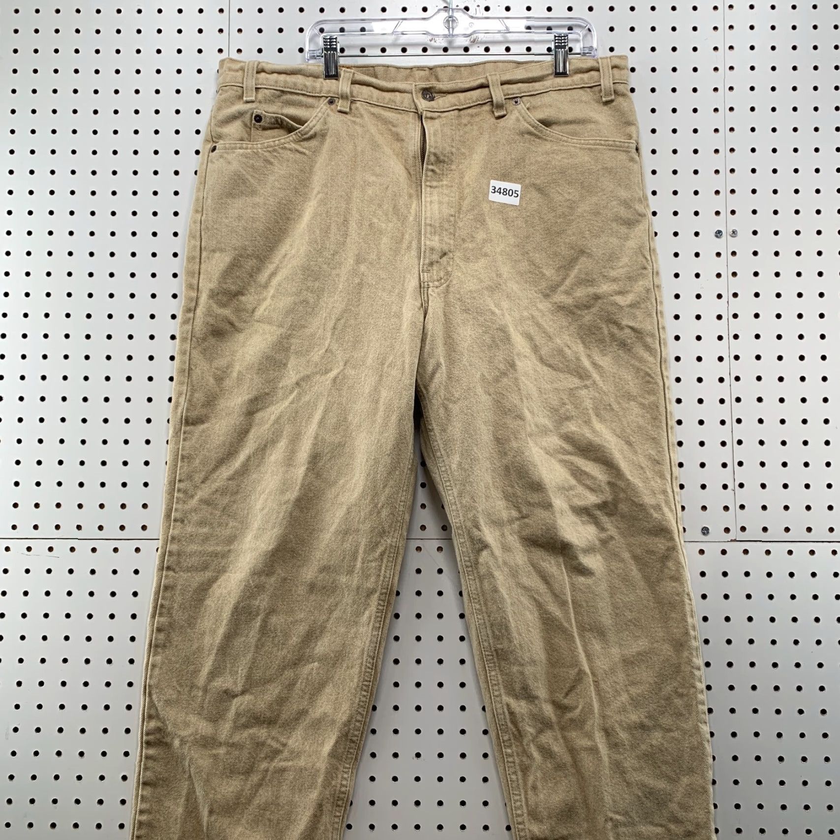 Levi's VINTAGE Levi's 550 Jeans Mens 38x29 Tan Denim Orange Tab Relaxed Fit 90s Size US 38 / EU 54 - 2 Thumbnail