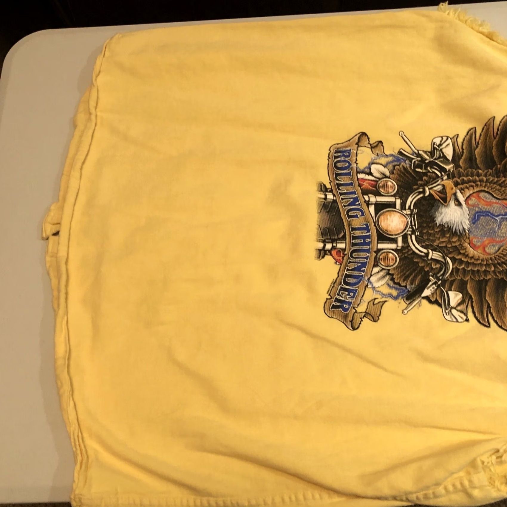 Vintage Revolution Gear Little Sturgis KY Rally 2007 Yellow Sleeveless Denim Shirt Mens XL Size US XL / EU 56 / 4 - 4 Thumbnail