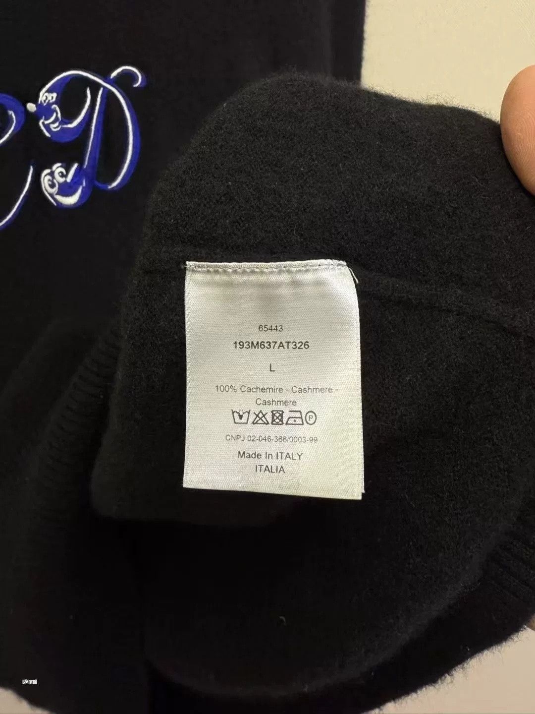 Dior DIOR KENNY SCHARF Embroidered Logo Cashmere Sweater Size US L / EU 52-54 / 3 - 3 Thumbnail