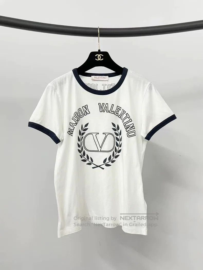 Valentino Valentino White printed short sleeves Size L / US 10 / IT 46 - 1 Thumbnail