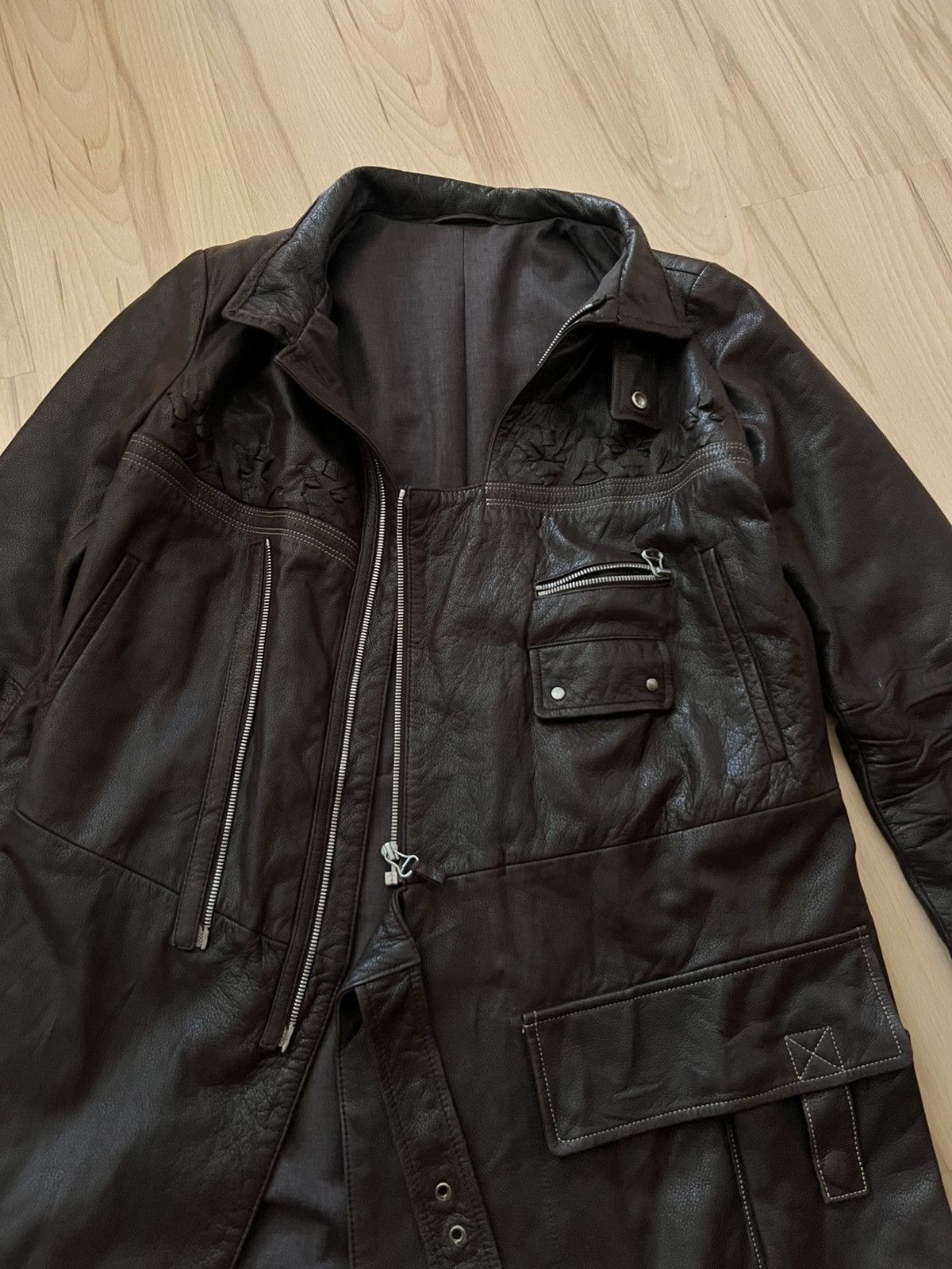 Marithe + Francois Girbaud RARE Marithe Francois Girbaud Leather Trench Coat Jacket Size M / US 6-8 / IT 42-44 - 13 Thumbnail