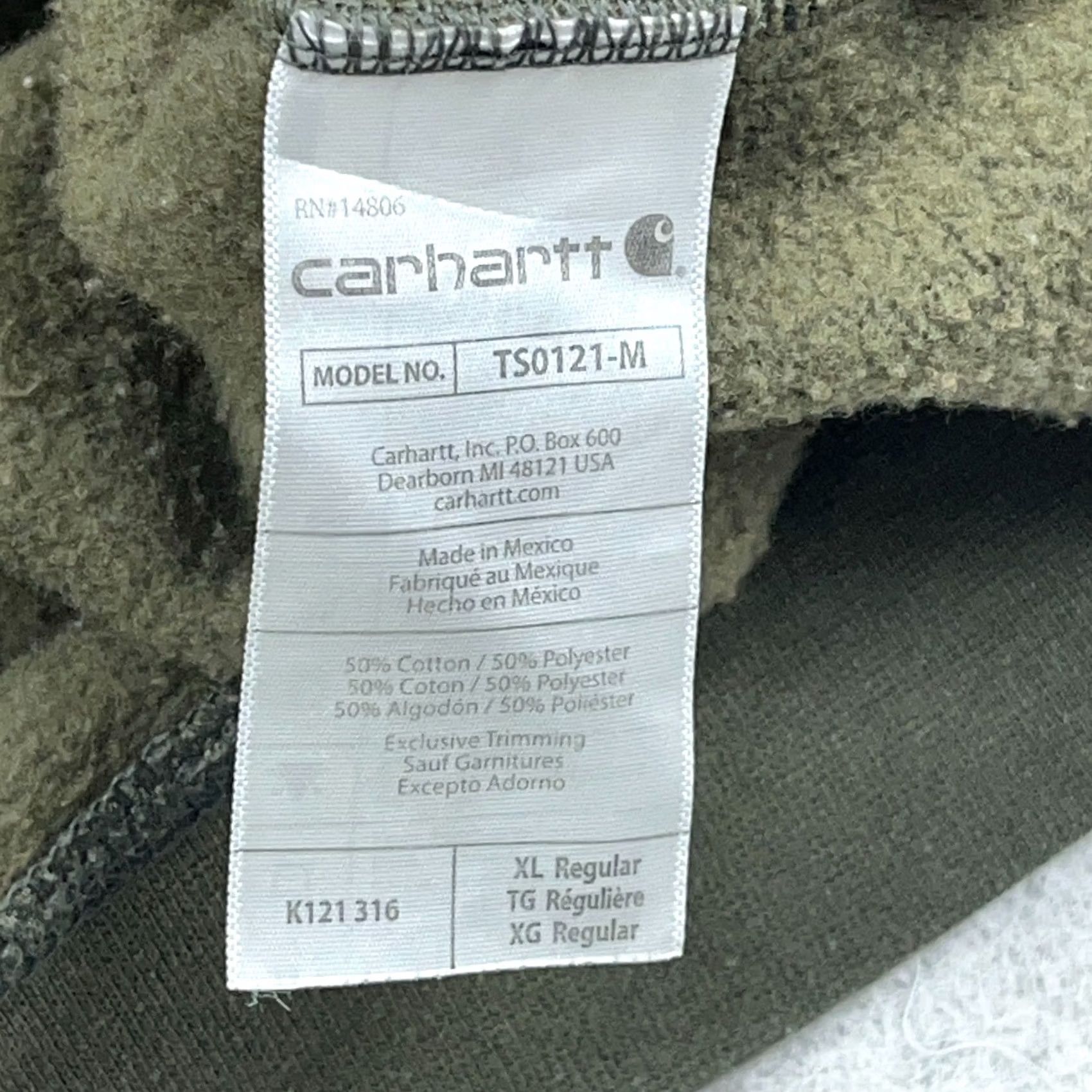 Carhartt VINTAGE Carhartt Hoodie Shirt Men XL Olive Green Loose Fit Sleeve Spellout Sweatshirt Adult Size US XL / EU 56 / 4 - 6 Thumbnail