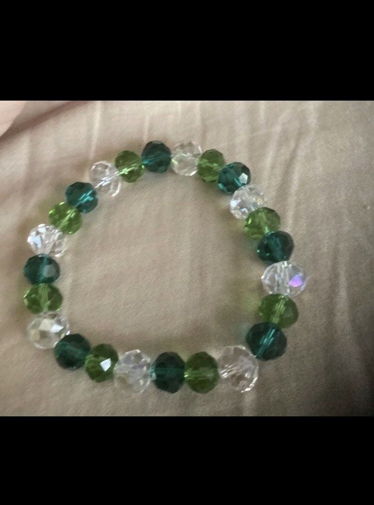 Jewelry Green colourful glass crystal bracelet Size ONE SIZE - 1 Thumbnail