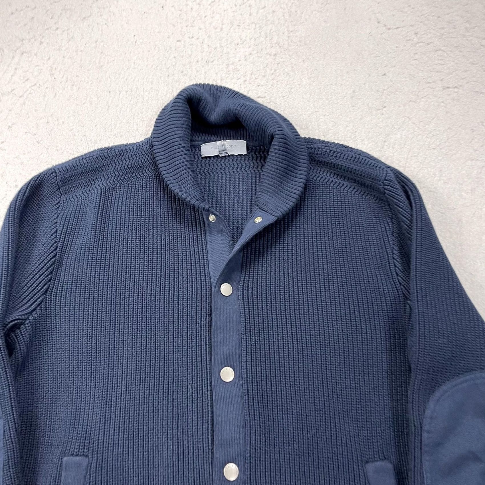 Rag & Bone VINTAGE Rag & Bone Sweater Mens S Blue Snap Button Bomber Knit Cardigan Grandpa Size US S / EU 44-46 / 1 - 2 Thumbnail