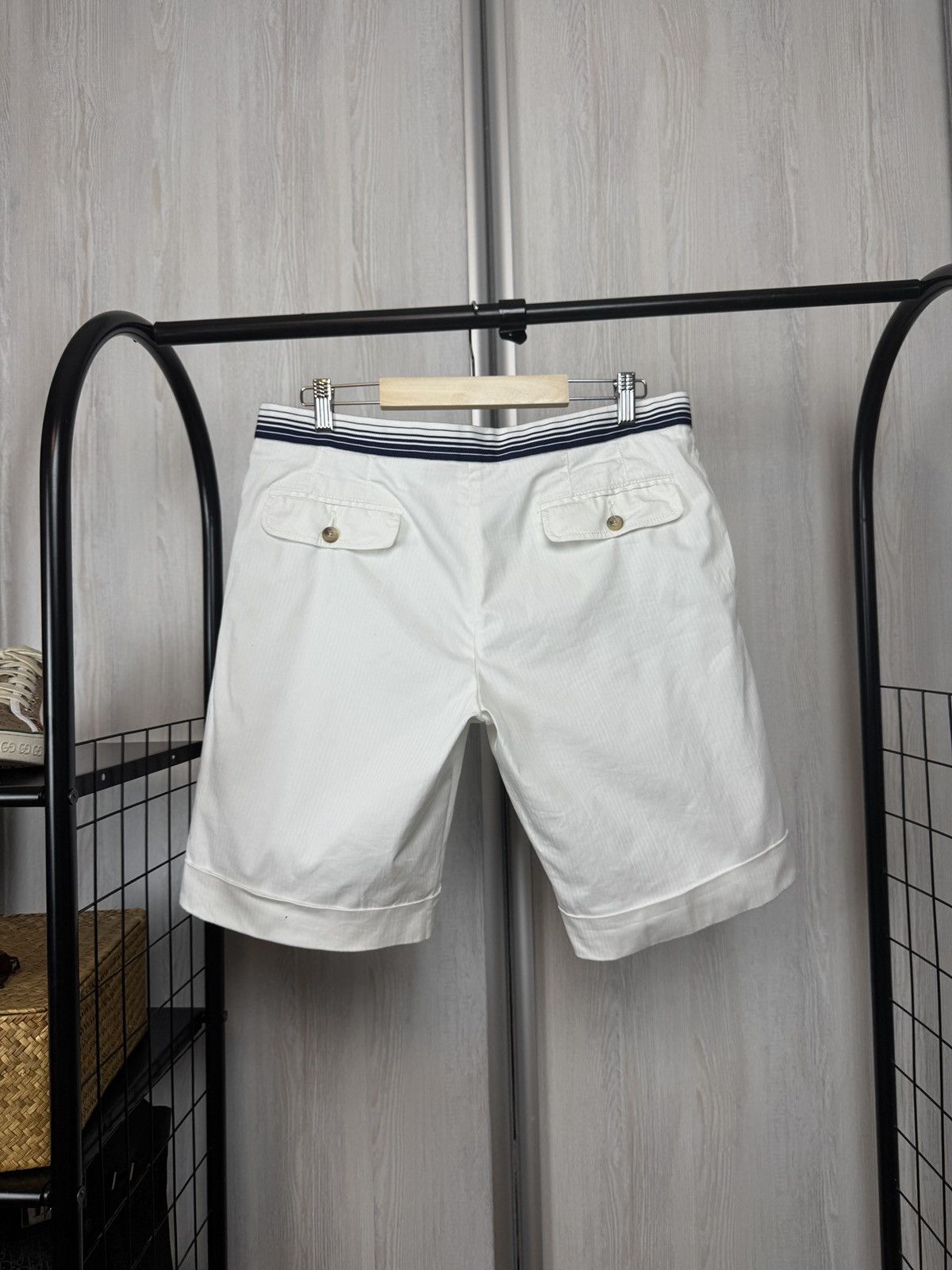 Dolce & Gabbaba white striped cotton luxury shorts size 50
