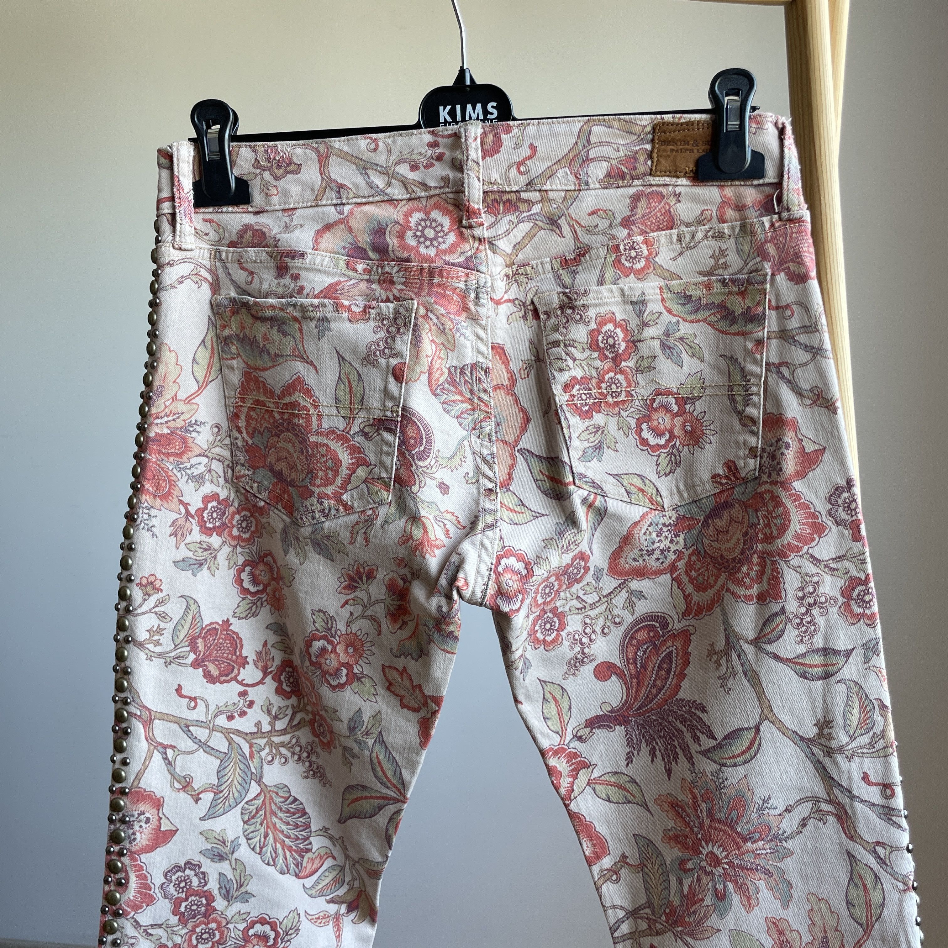 Denim & Supply Ralph Lauren Denim & Supply Ralph Lauren Skinny Floral Studded Jeans Size 29" - 4 Thumbnail