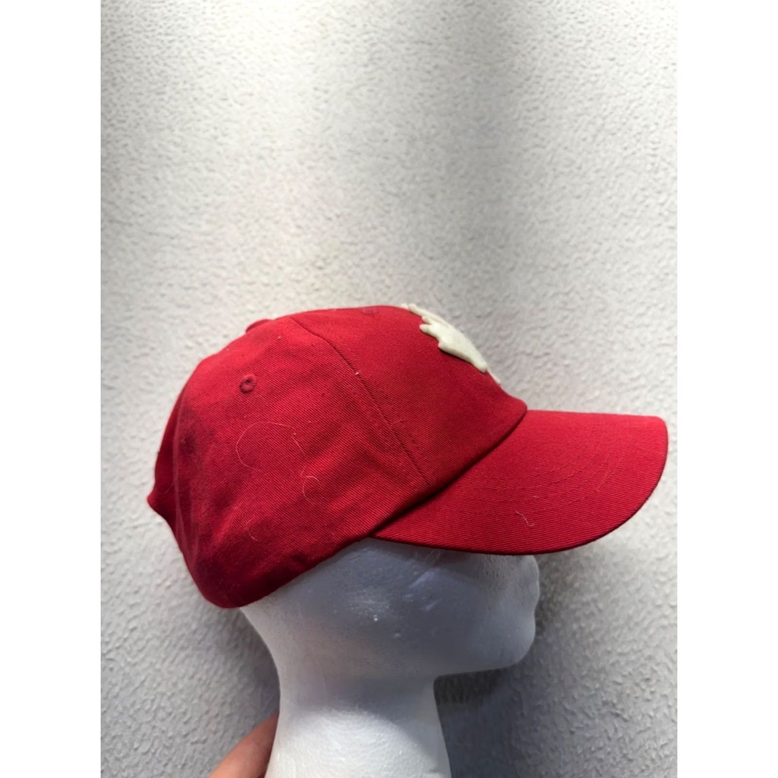 Roots Roots Red Baseball Cap With Maple Leaf Patch & Adjustable Strap - Mens Vintage Casual Size ONE SIZE - 4 Thumbnail