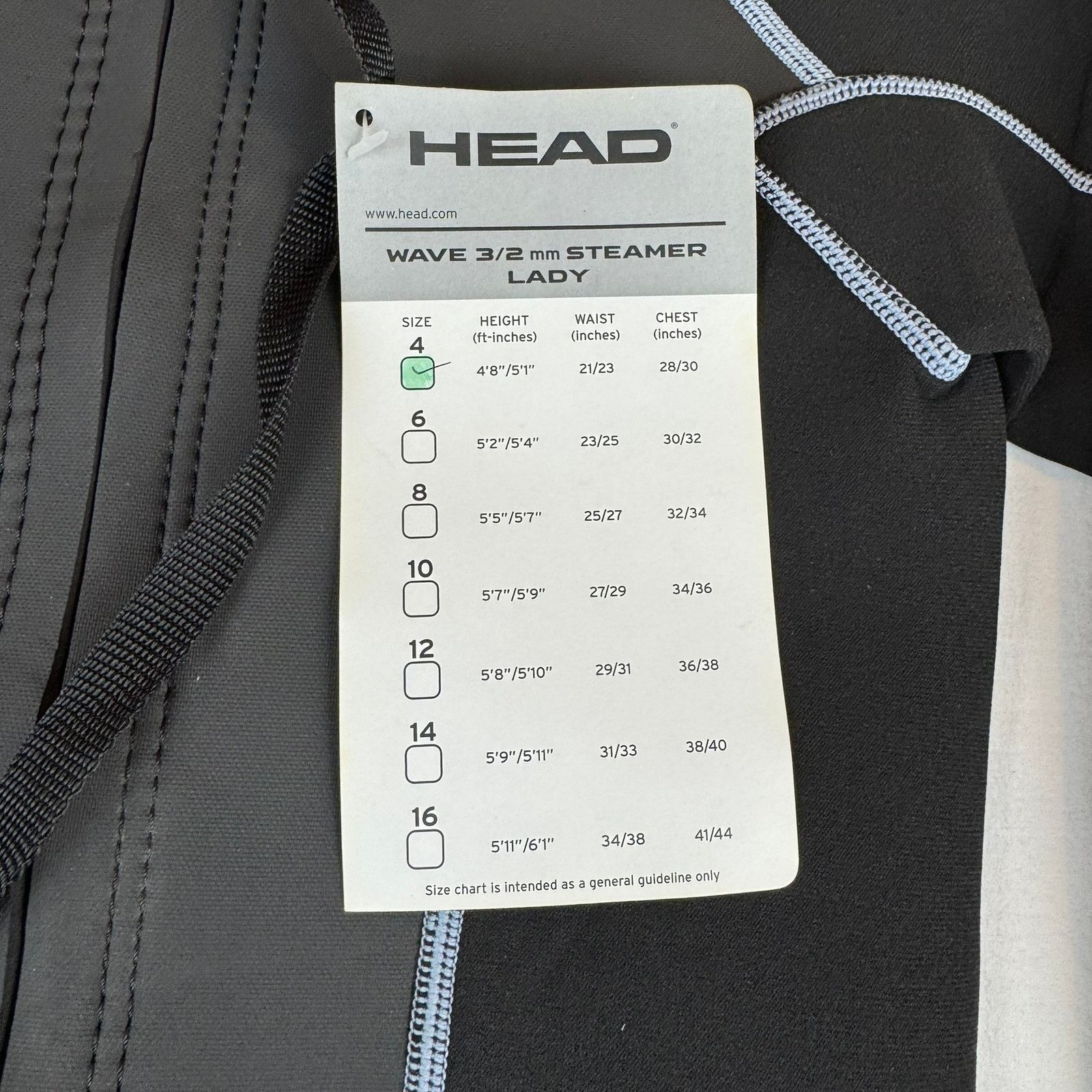 Other Head Wave 3/2 MM Steamer Lady Wetsuit - Size 4 - New Size ONE SIZE - 4 Thumbnail