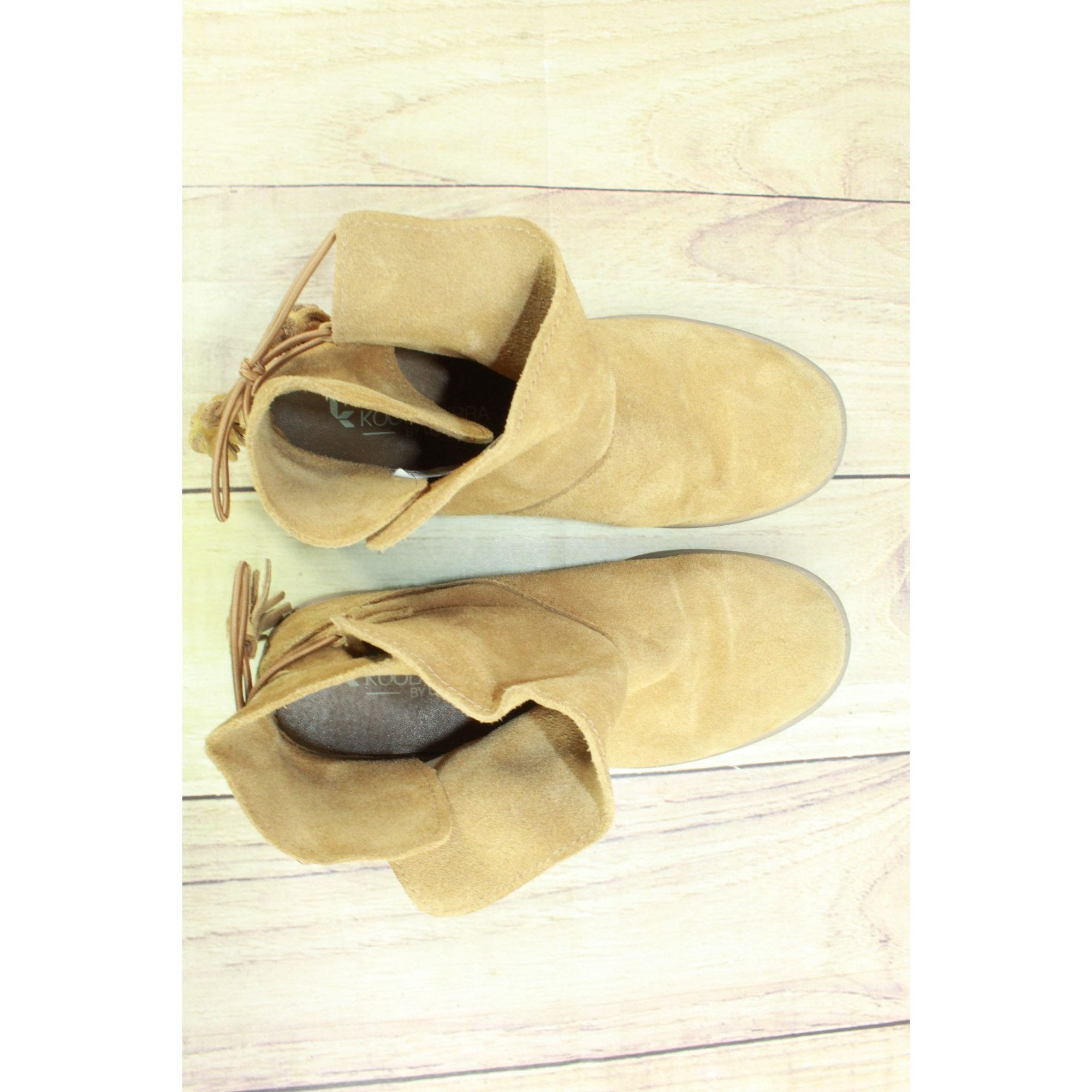 Koolaburra Koolaburra by UGG Skyller Chestnut Suede Bow Tassel Booties Size US 6 / IT 36 - 7 Thumbnail