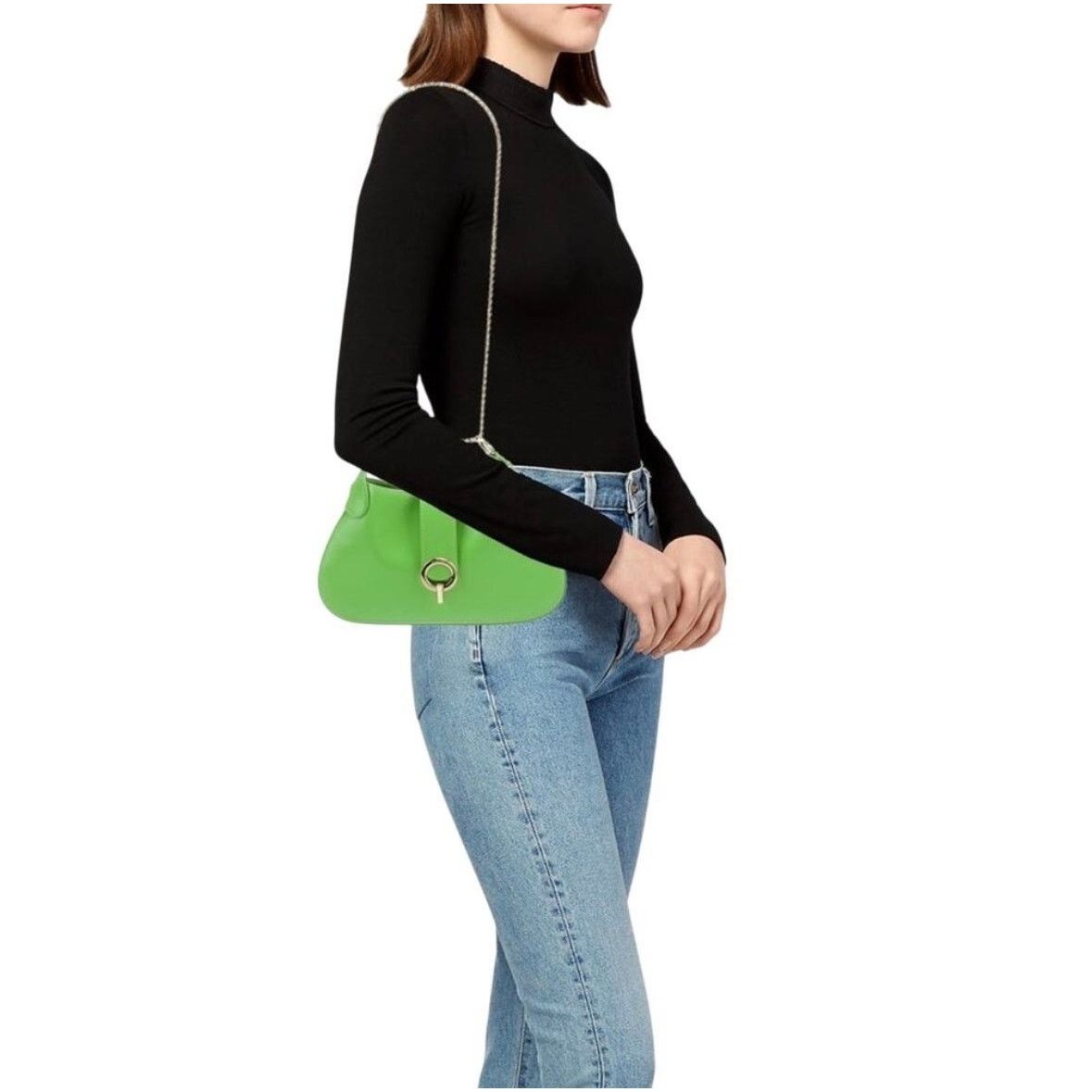 Sandro NEW NWT Sandro Janet Leather Bag Green Crossbody Chain Size ONE SIZE - 2 Thumbnail