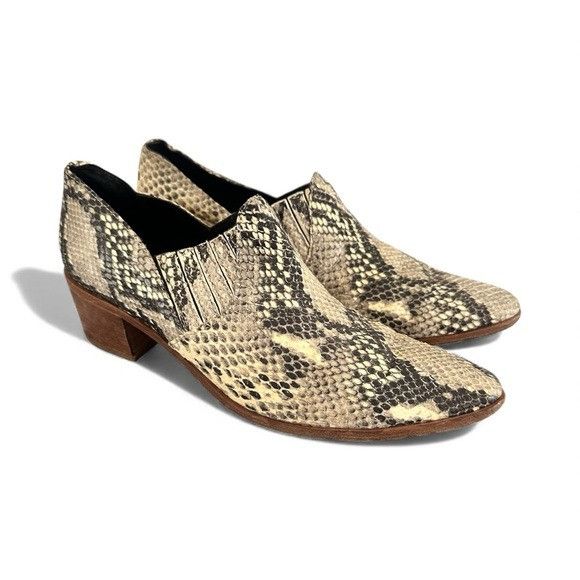 Other Modern Vice New York Leather Snake Print Booties Size US 8.5 / IT 38.5 - 2 Thumbnail