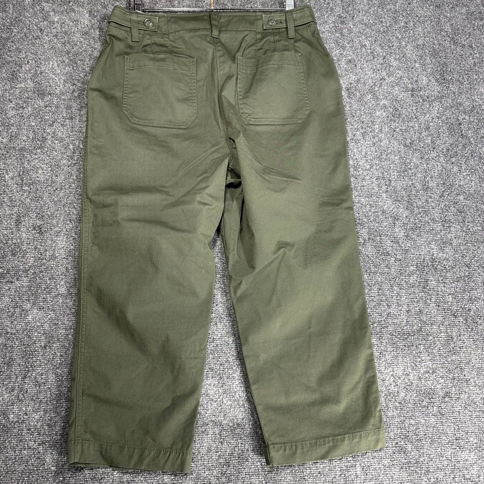 Talbots Talbots Pants Womens 12P High Waist Patch Pocket Crop Green Cotton Stretch Size 34" / US 12 / IT 48 - 6 Thumbnail