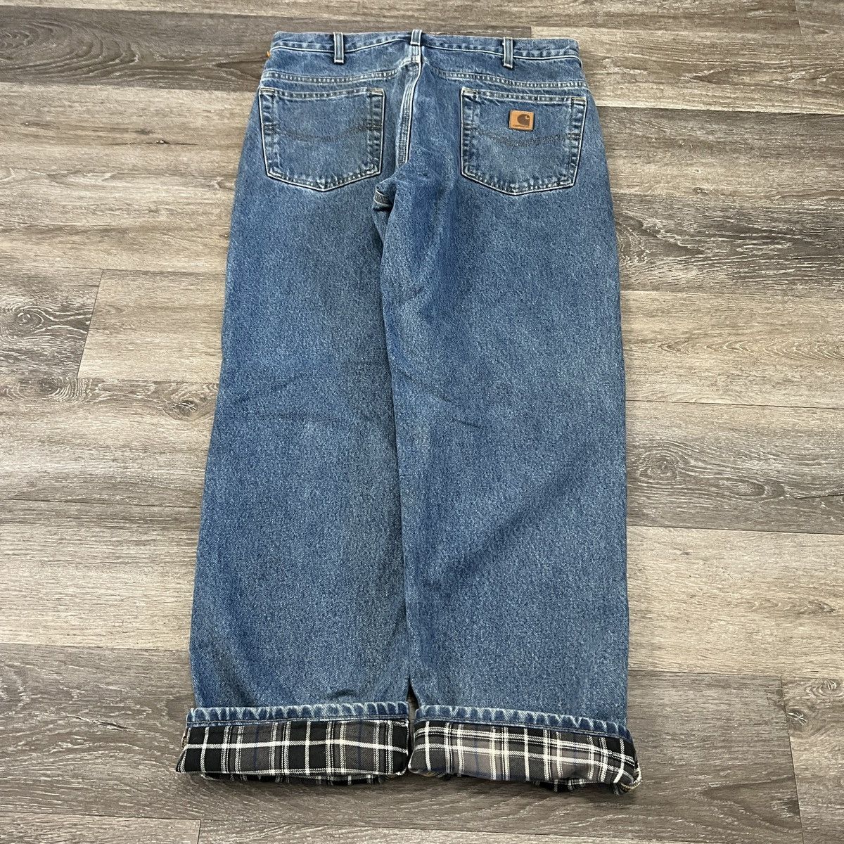 Pre-owned Carhartt X Vintage 90's Carhartt Flannel Lined Insulated Wide Leg Jeans