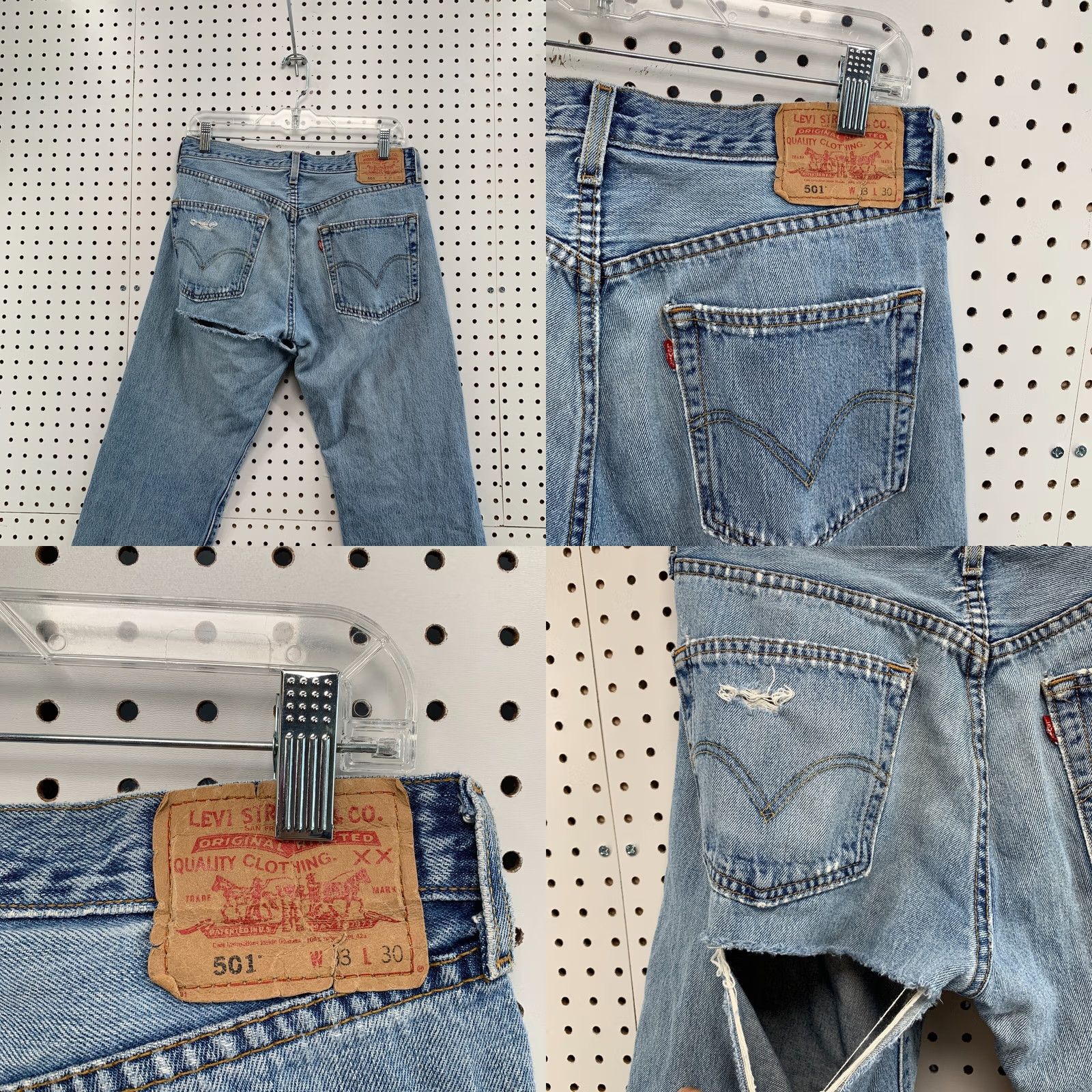 Levi's Vintage Levis 501 Jeans Mens Blue Denim Button FLy Size 33x30 Fits 32x28.5 Size US 33 - 9 Thumbnail