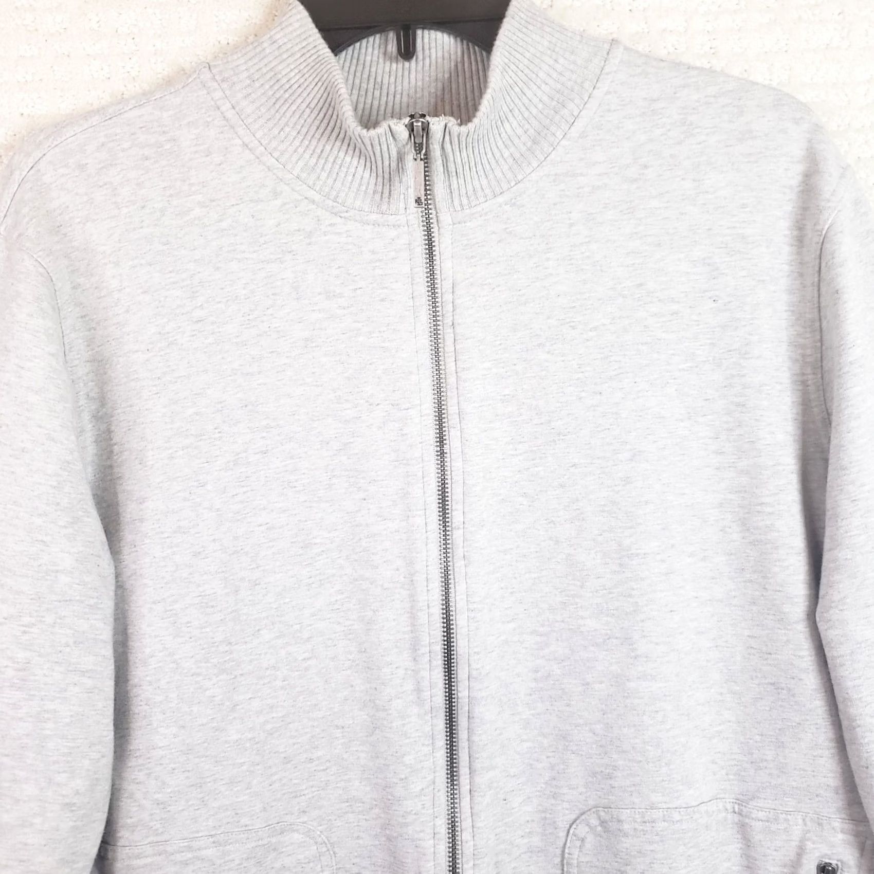 Ralph Lauren Lauren Ralph Lauren Active Jacket Womens XL Gray Jersey Full Zip Mock Collar Jacket Size XL / US 12-14 / IT 48-50 - 3 Thumbnail