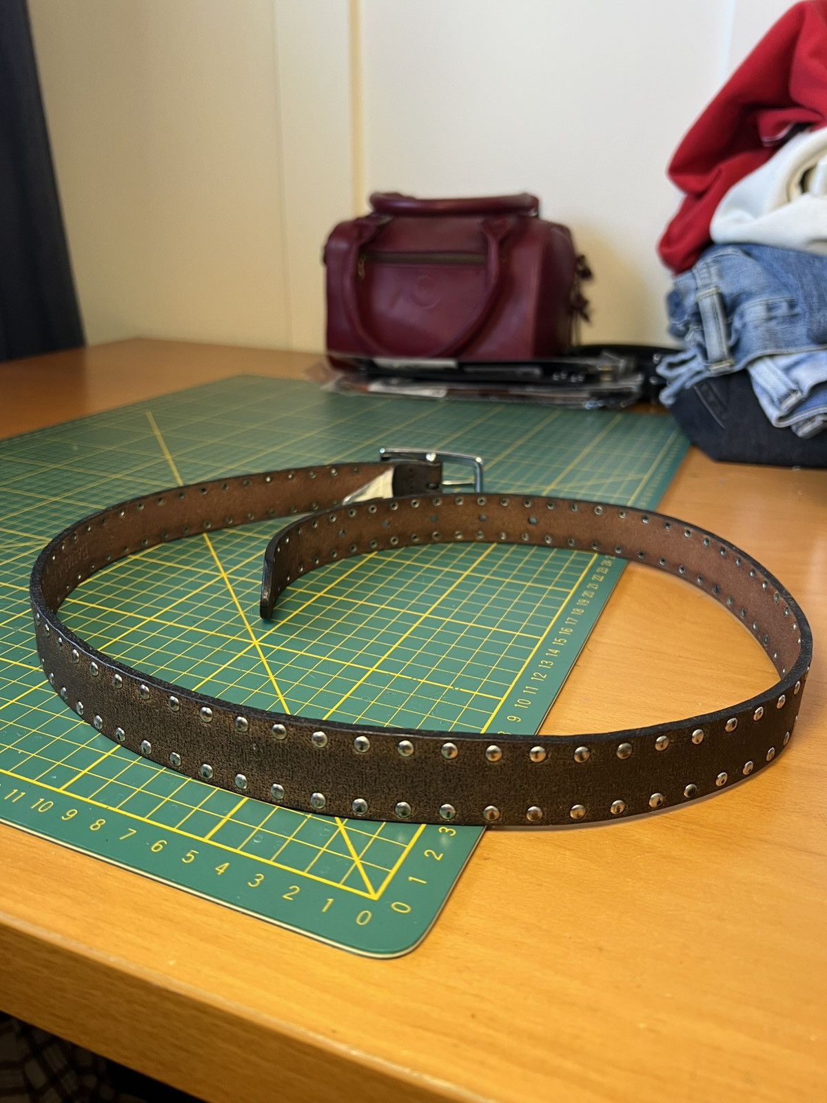 Vintage Vintage studded genuine leather belt Size ONE SIZE - 8 Thumbnail