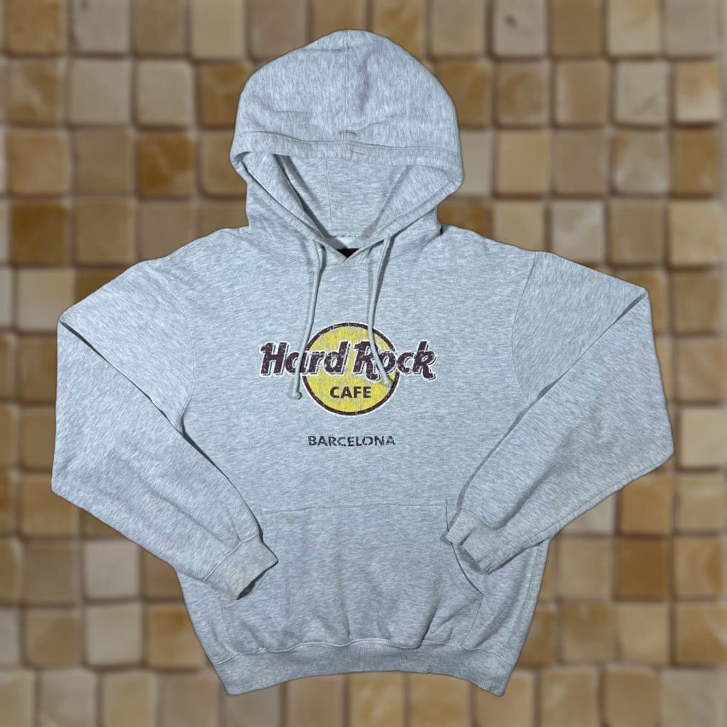 Hard Rock Cafe Hard Rock Cafe Barcelona Classic Souvenir Logo Graphic Grey Hoodie Large Mens Pullover Sweatshirt Hoodie Grey Barcelona 90s Mens Size US L / EU 52-54 / 3 - 1 Thumbnail